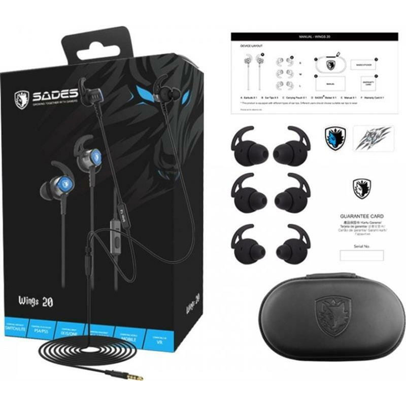 Навушники геймерскі SADES SA-606 Wings 20 Black/Blue