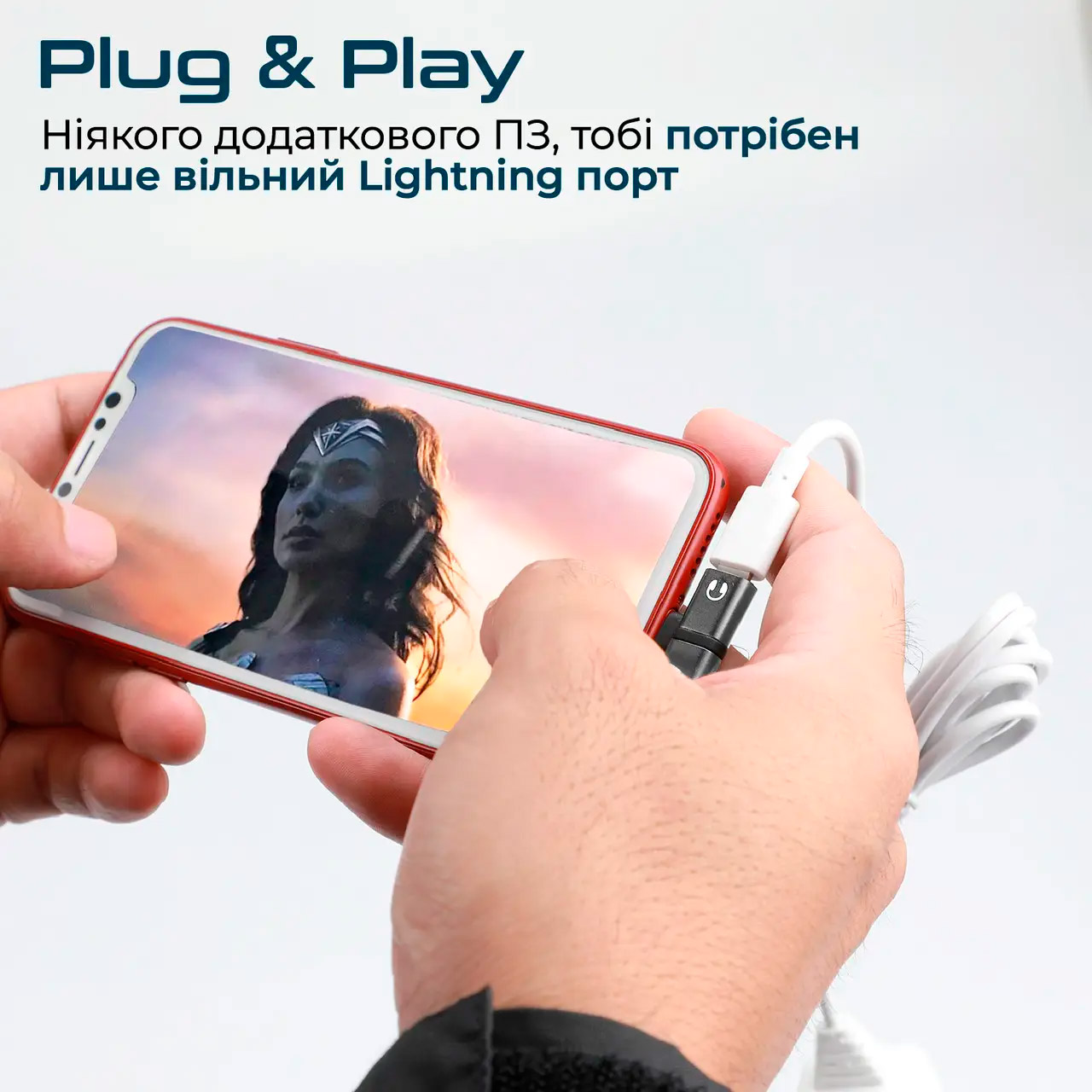 Адаптер PROMATE IHinge-LT 2-in-1 Audio & Charging Adaptor with Lightning Connector Gray