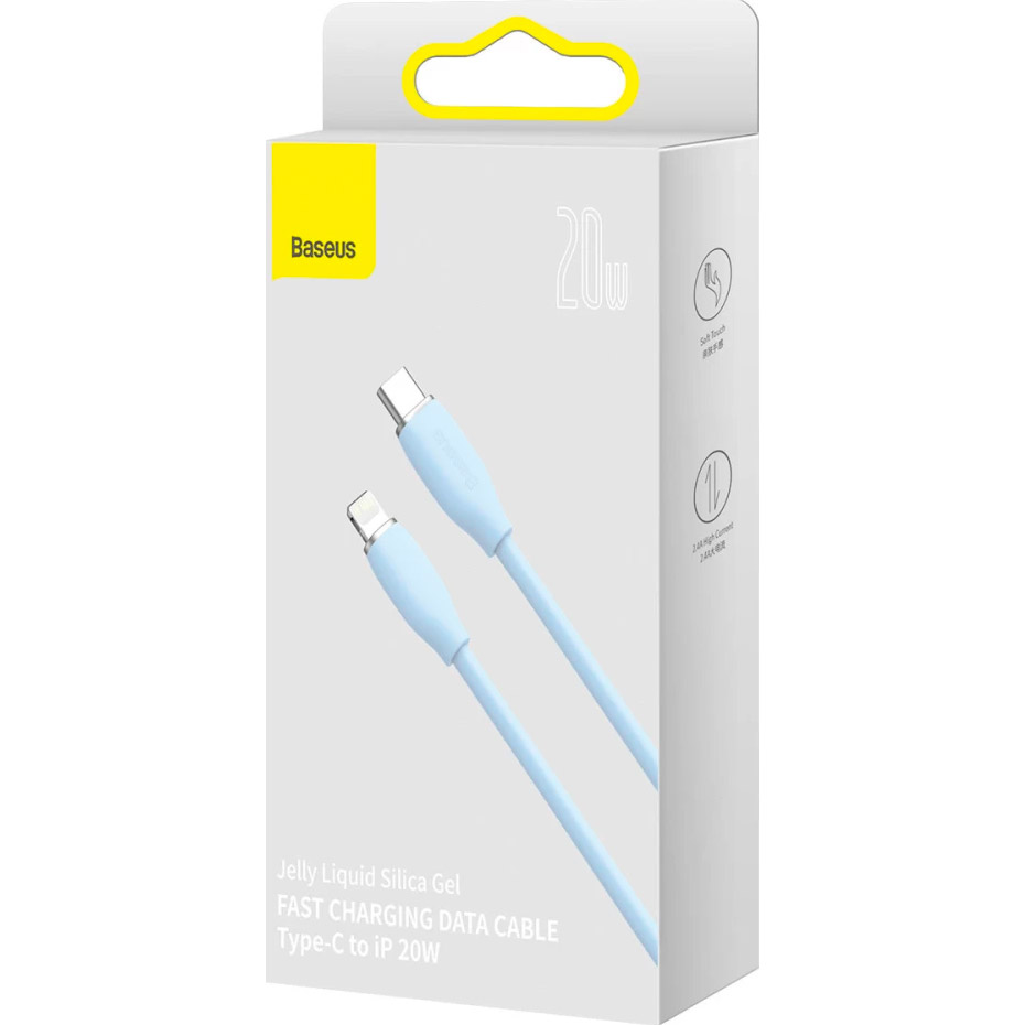 Кабель BASEUS Jelly Liquid Silica Gel Fast Charging Data Cable Type-C to iPhone 20W 2м Blue (CAGD020103)