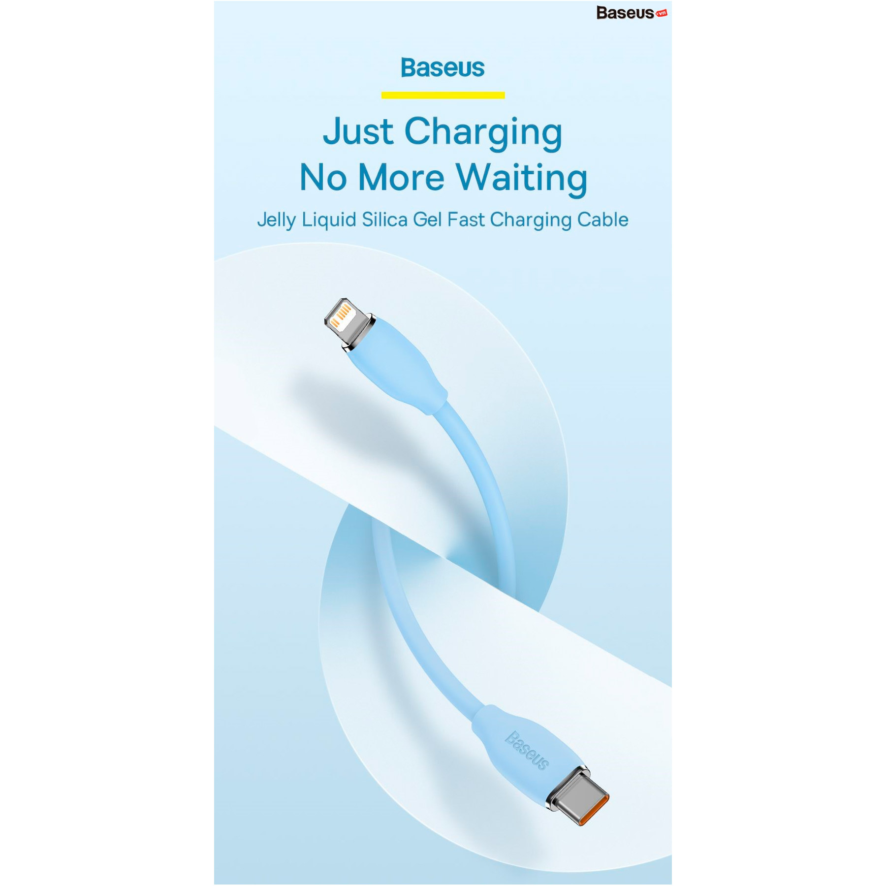 Кабель BASEUS Jelly Liquid Silica Gel Fast Charging Data Cable Type-C to iPhone 20W 2м Blue (CAGD020103)