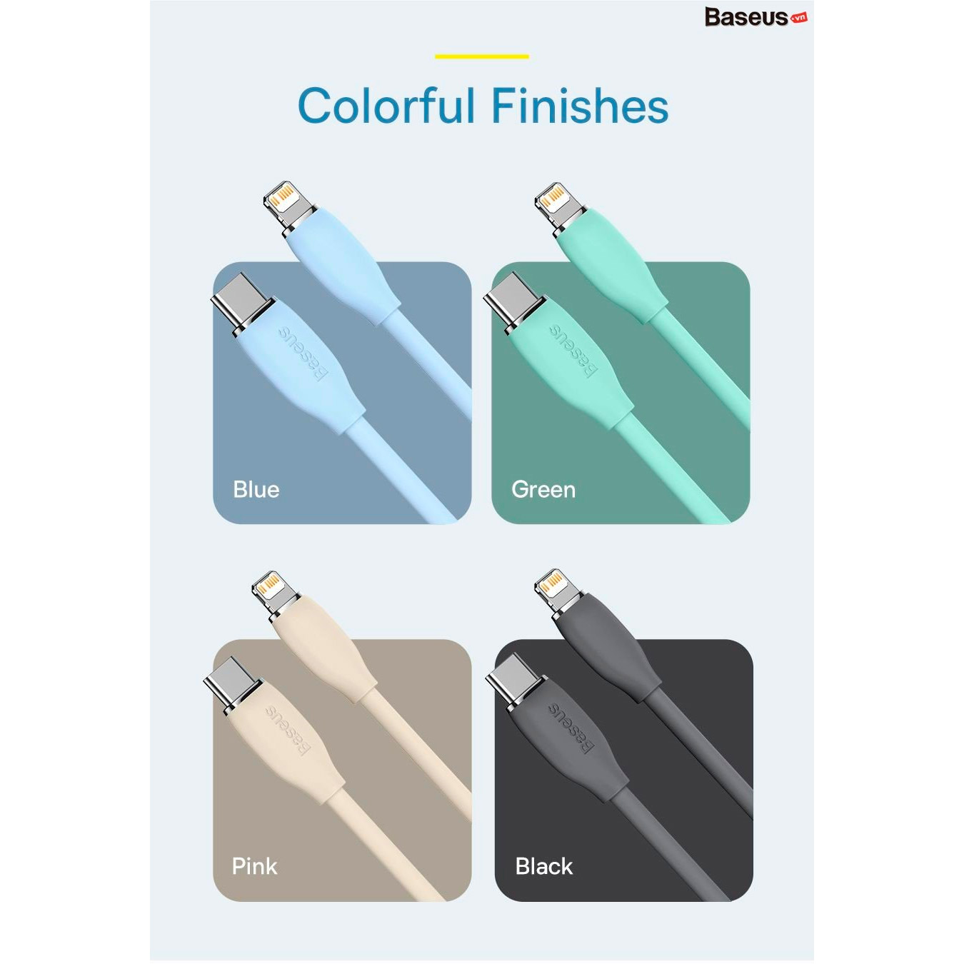Кабель BASEUS Jelly Liquid Silica Gel Fast Charging Data Cable Type-C to iPhone 20W 2м Blue (CAGD020103)