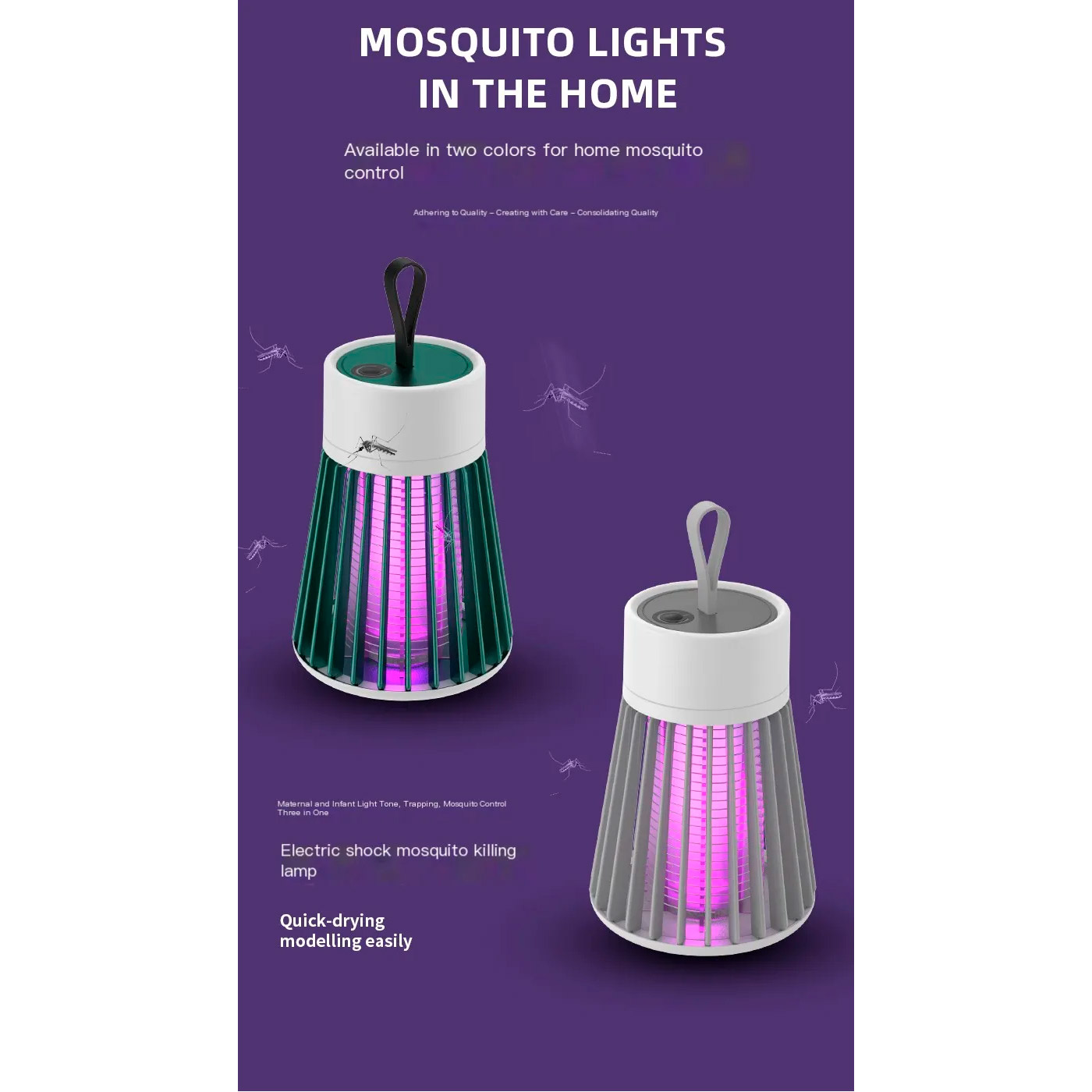Лампа-знищувач комах VOLTRONIC Electric Shock Mosquito Killing Lamp 1200mAh