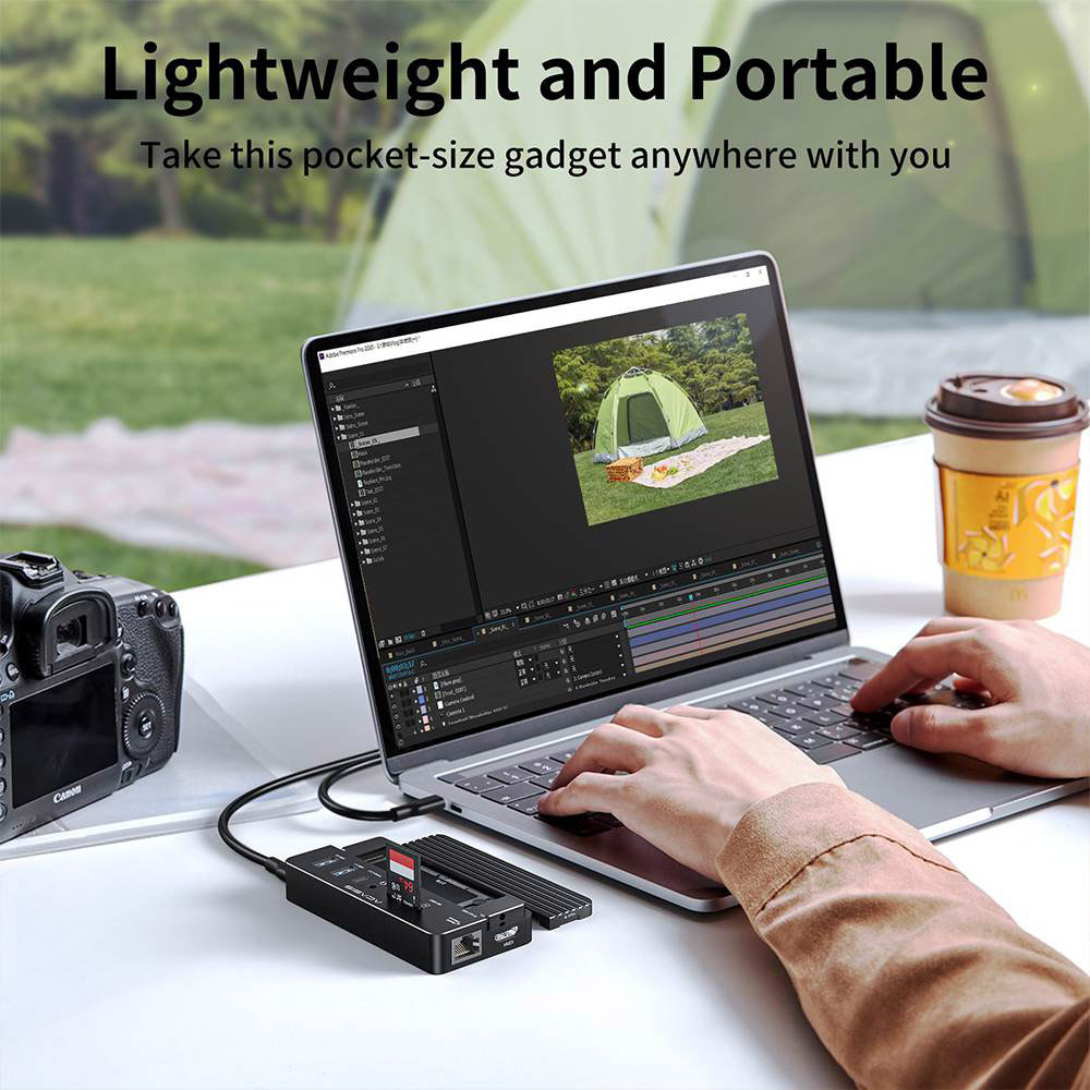 Порт-репликатор ACASIS CM073 Swappable High-Speed SSD Storage & 10-in-1 Hub Docking Station Black
