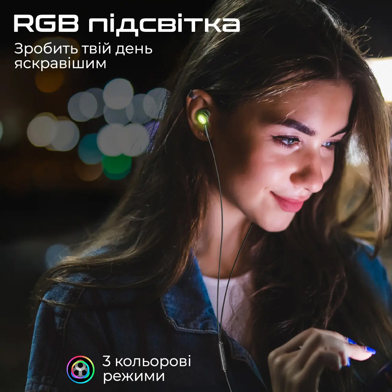 Наушники PROMATE LumiBuds-C Black