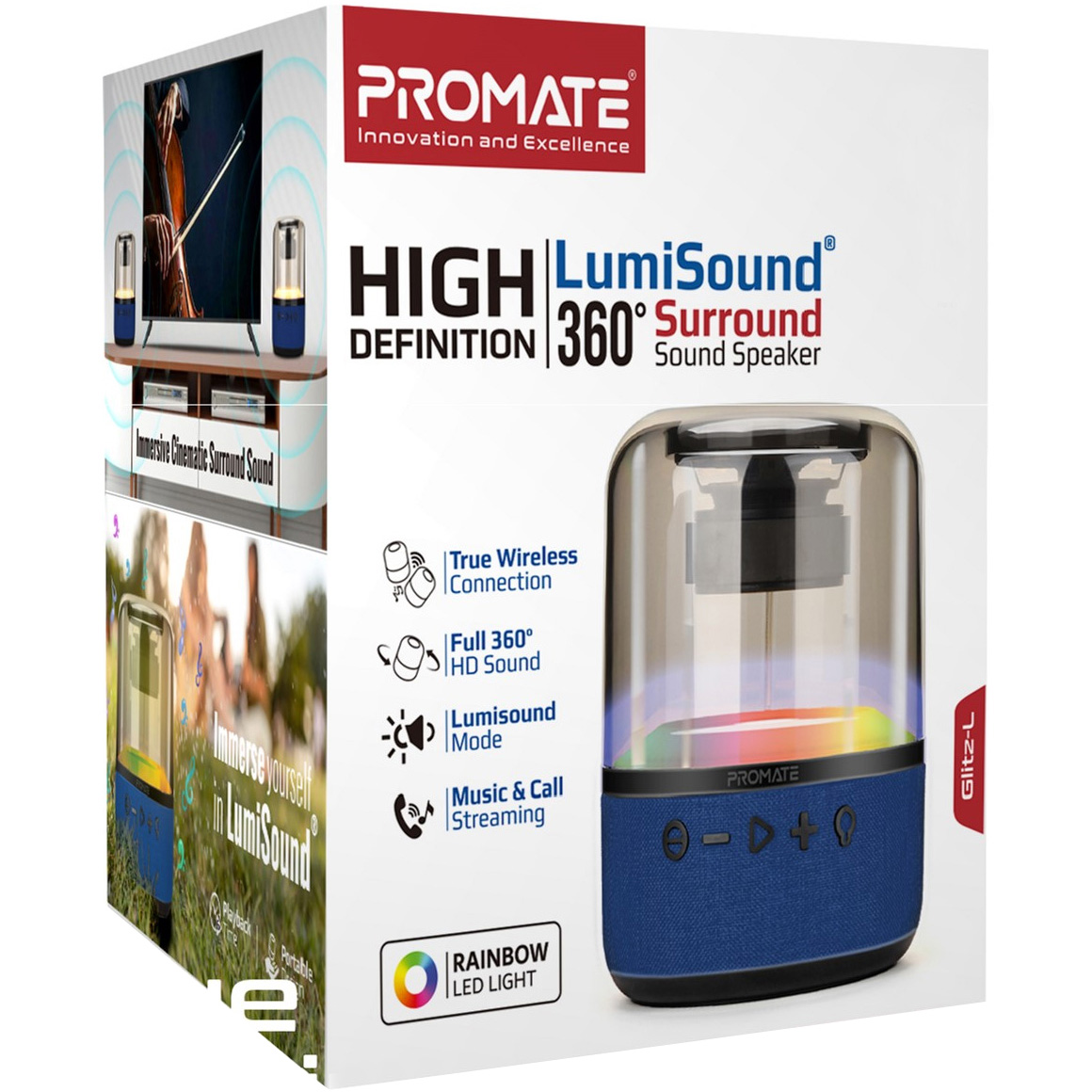 Портативная колонка PROMATE Glitz-L Blue