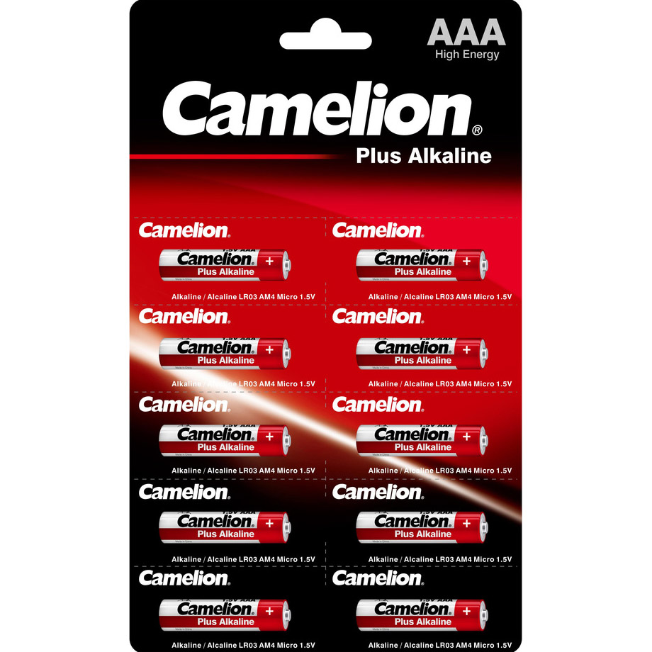 Батарейка CAMELION Plus Alkaline AAA 10шт/уп (LR03-BP1X10P)