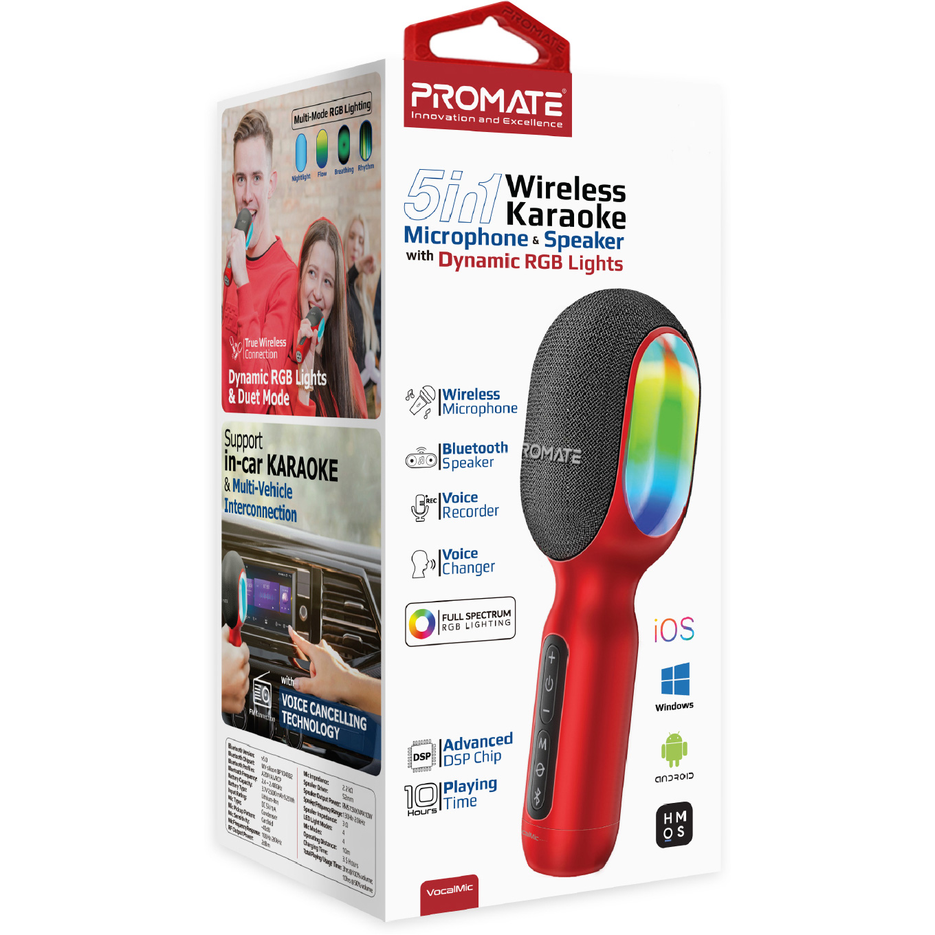 Караоке-микрофон PROMATE VocalMic Red