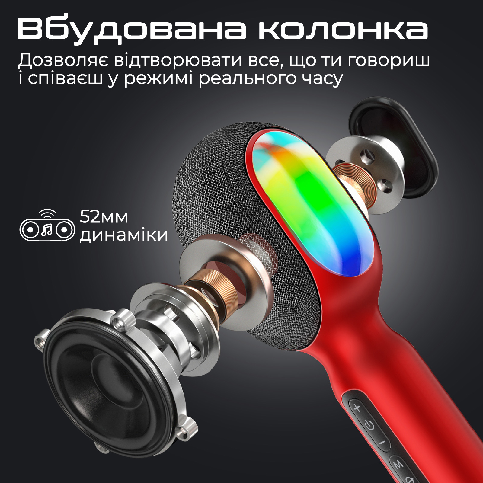 Караоке-микрофон PROMATE VocalMic Red