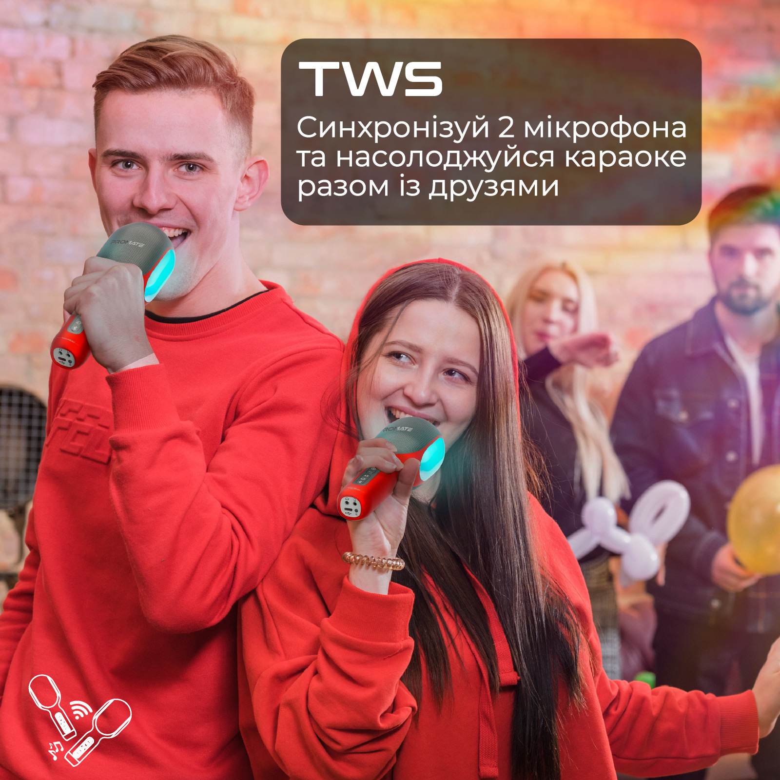 Караоке-микрофон PROMATE VocalMic Red