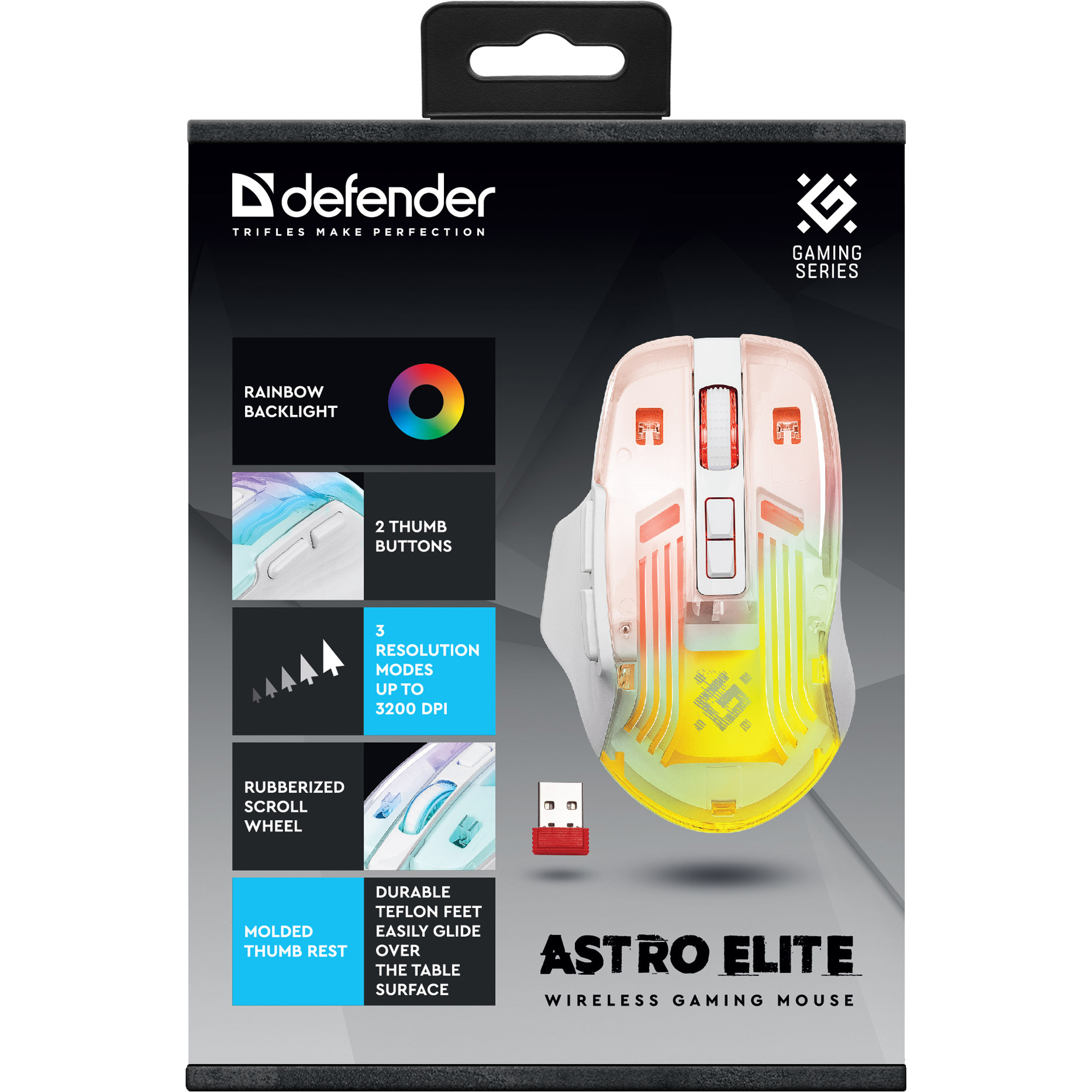 Миша ігрова DEFENDER Astro Elite GM-056 White (52056)