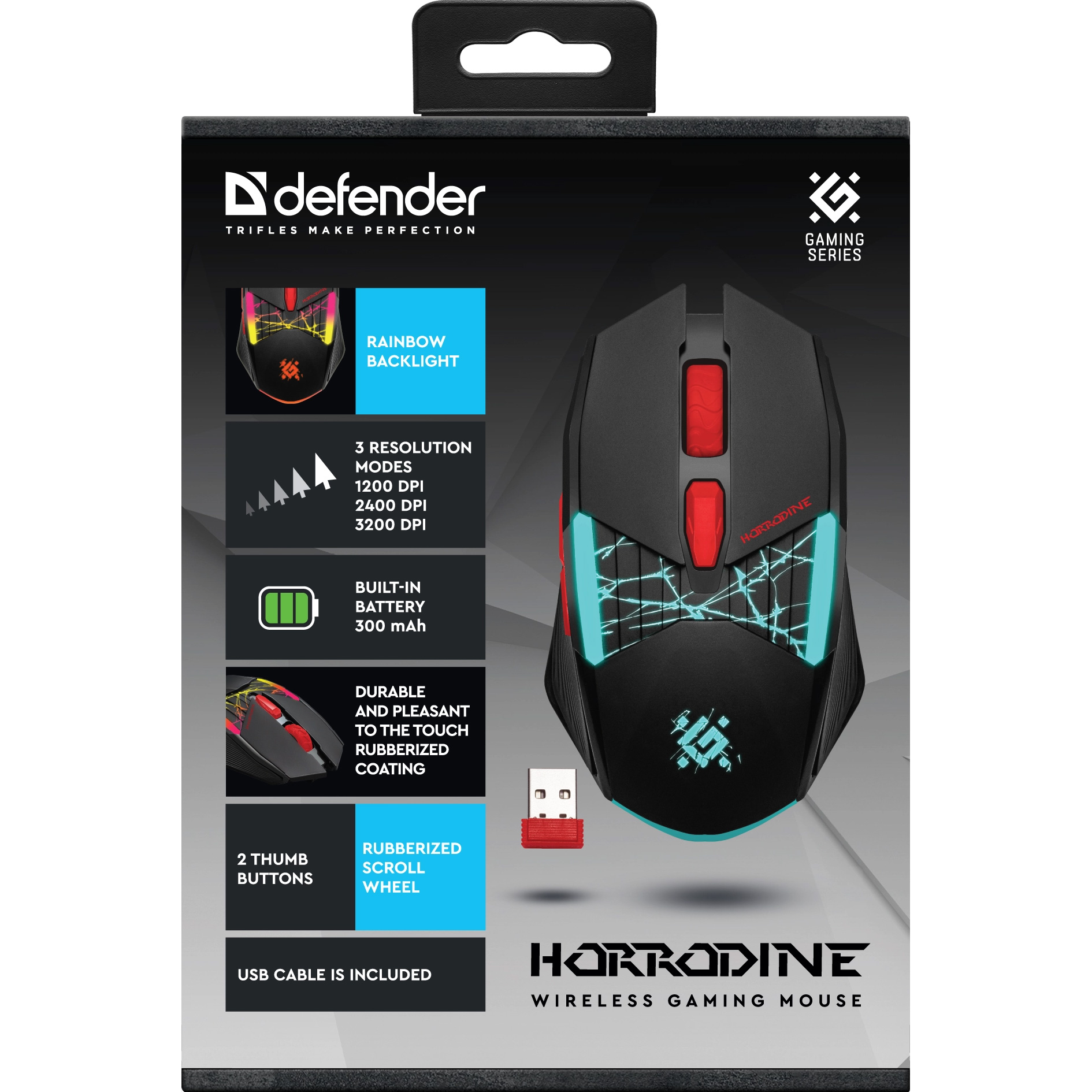 Миша ігрова DEFENDER Horrodine GM-237 Black (52237)