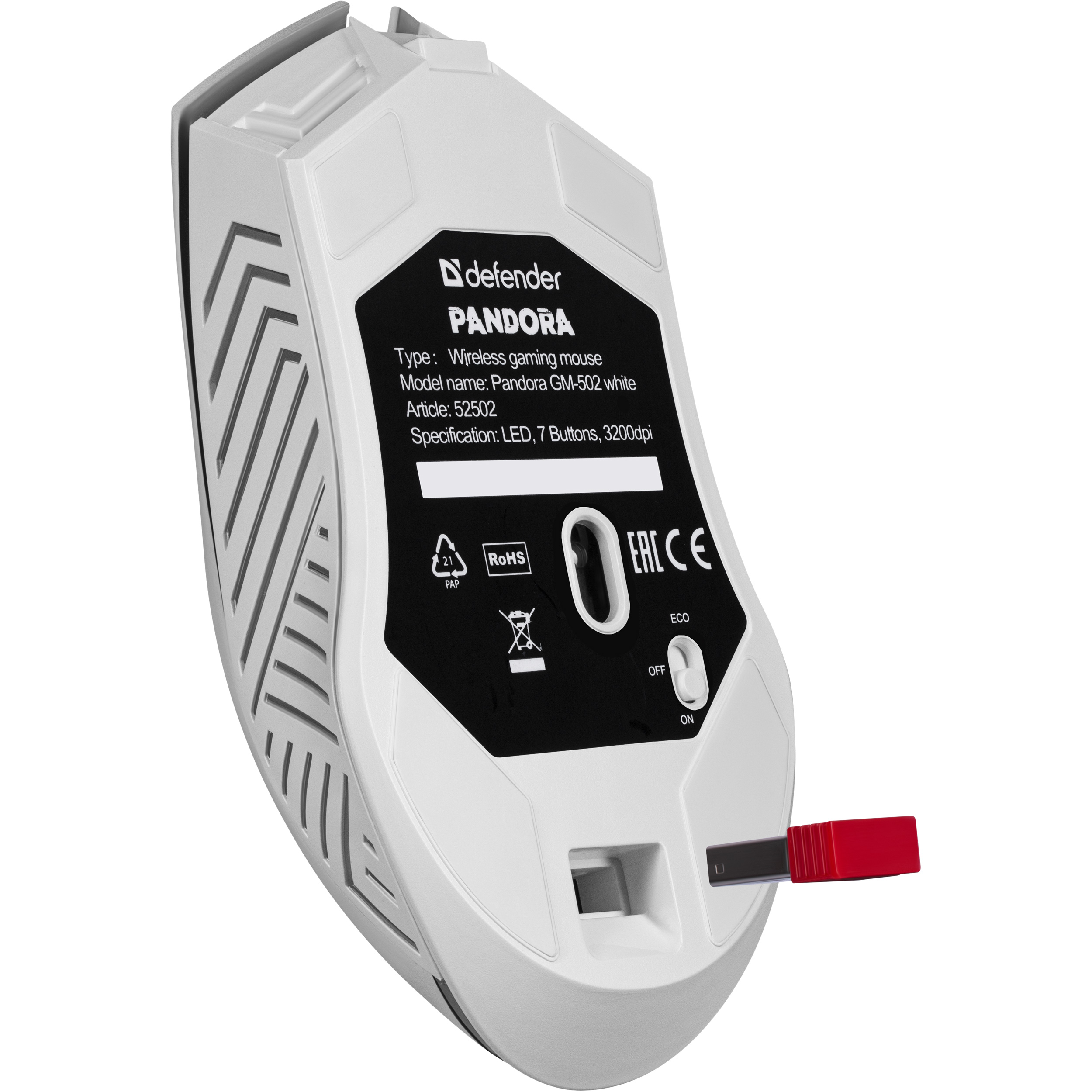 Миша ігрова DEFENDER Pandora GM-502 White (52502)