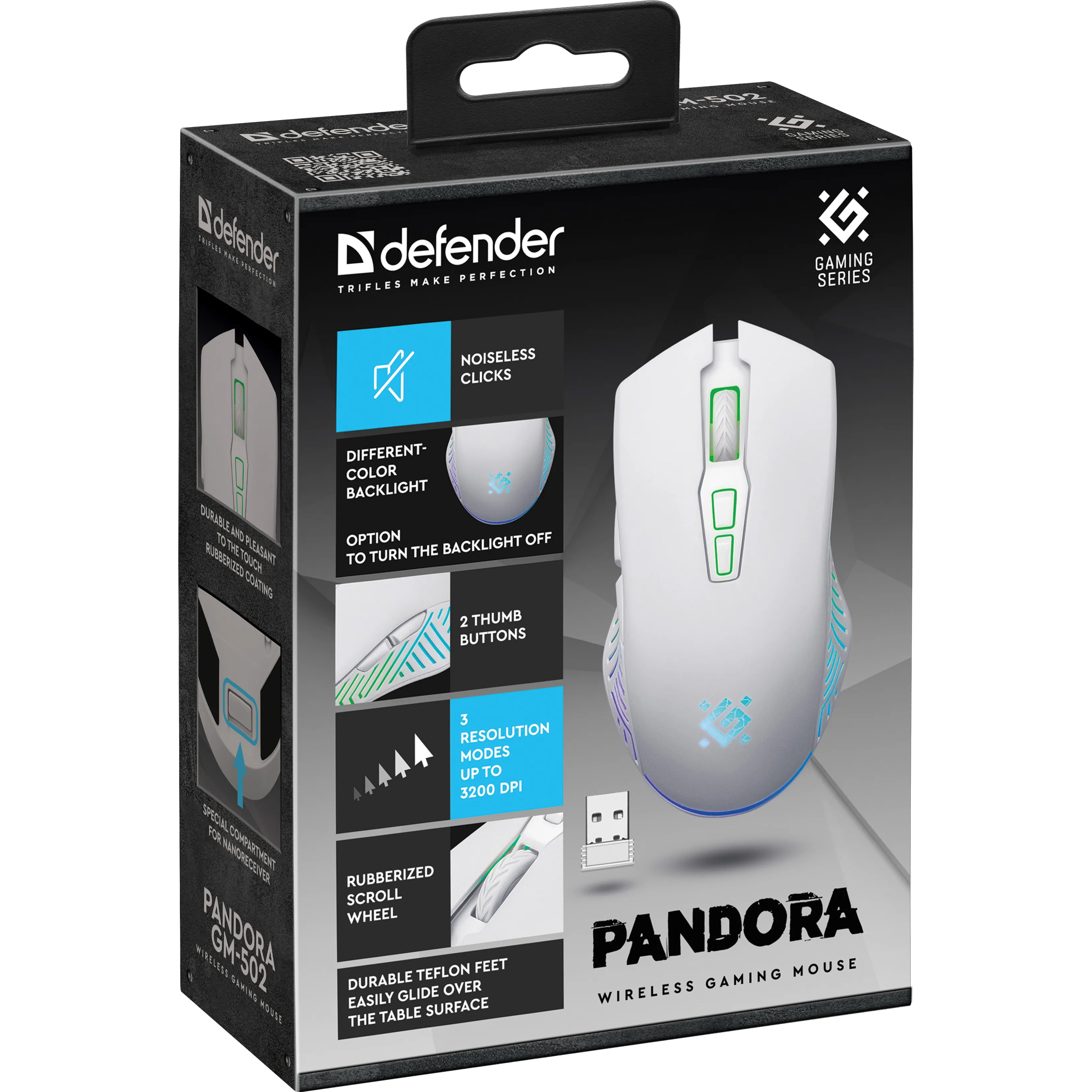 Миша ігрова DEFENDER Pandora GM-502 White (52502)