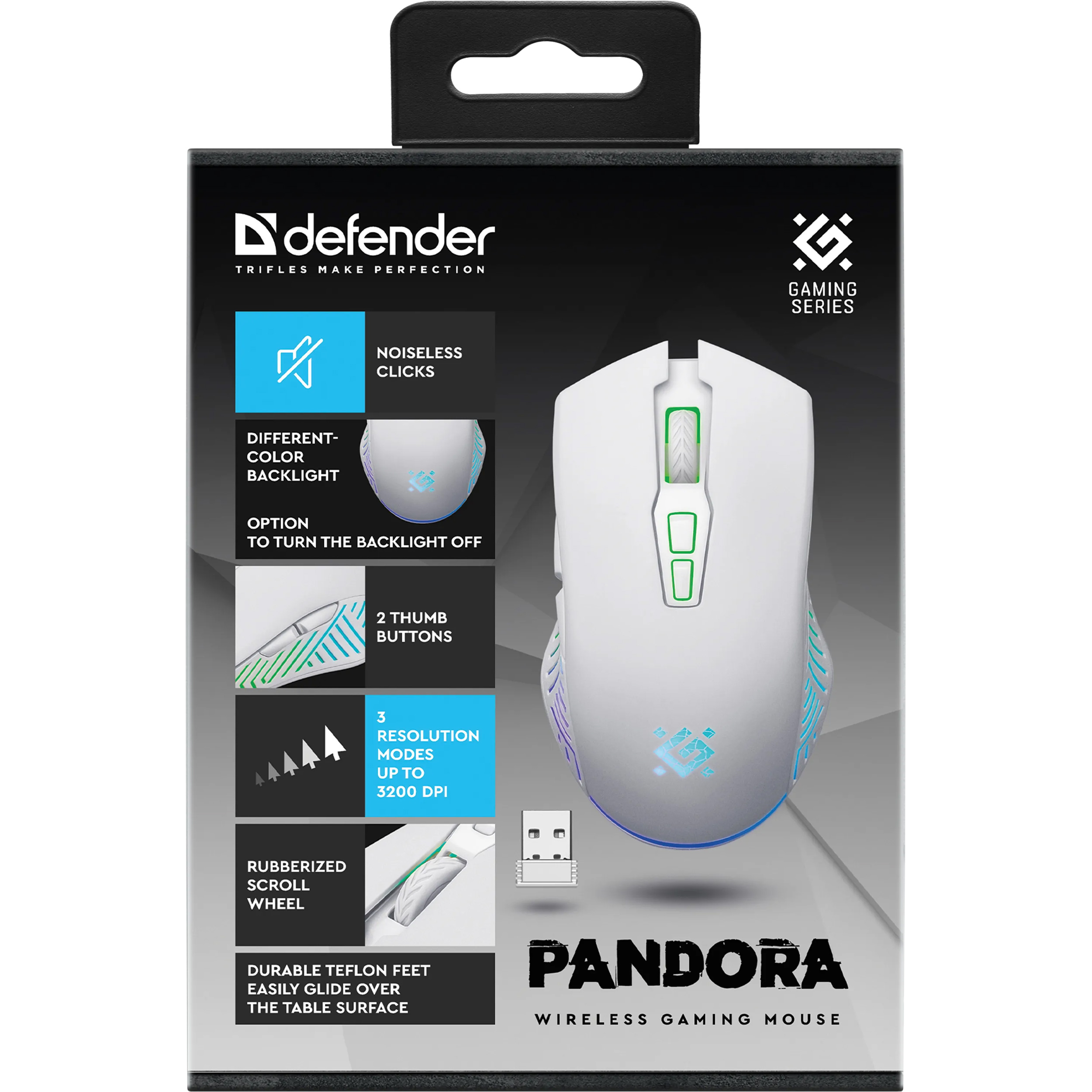 Миша ігрова DEFENDER Pandora GM-502 White (52502)