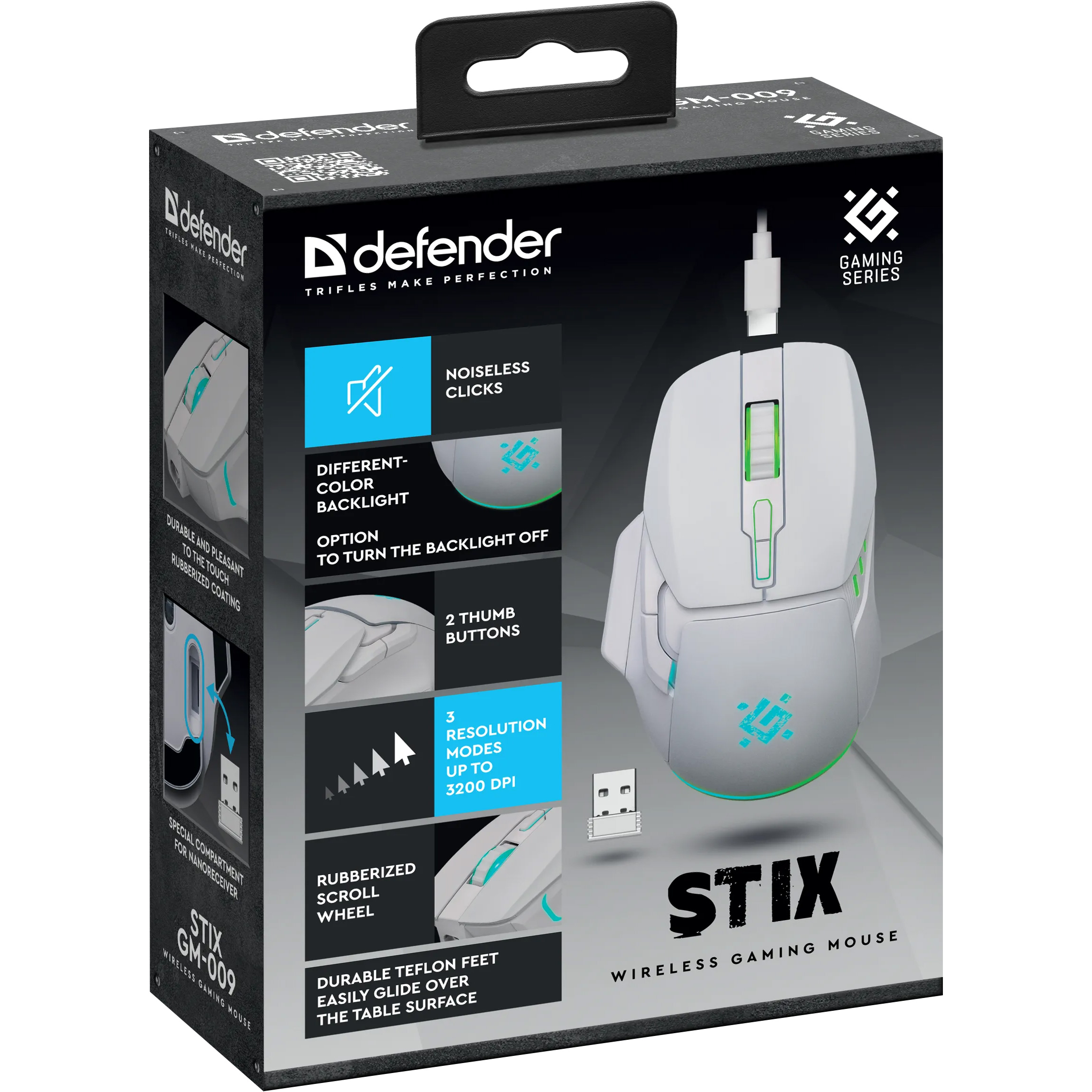 Миша ігрова DEFENDER Stix GM-009 White (52009)