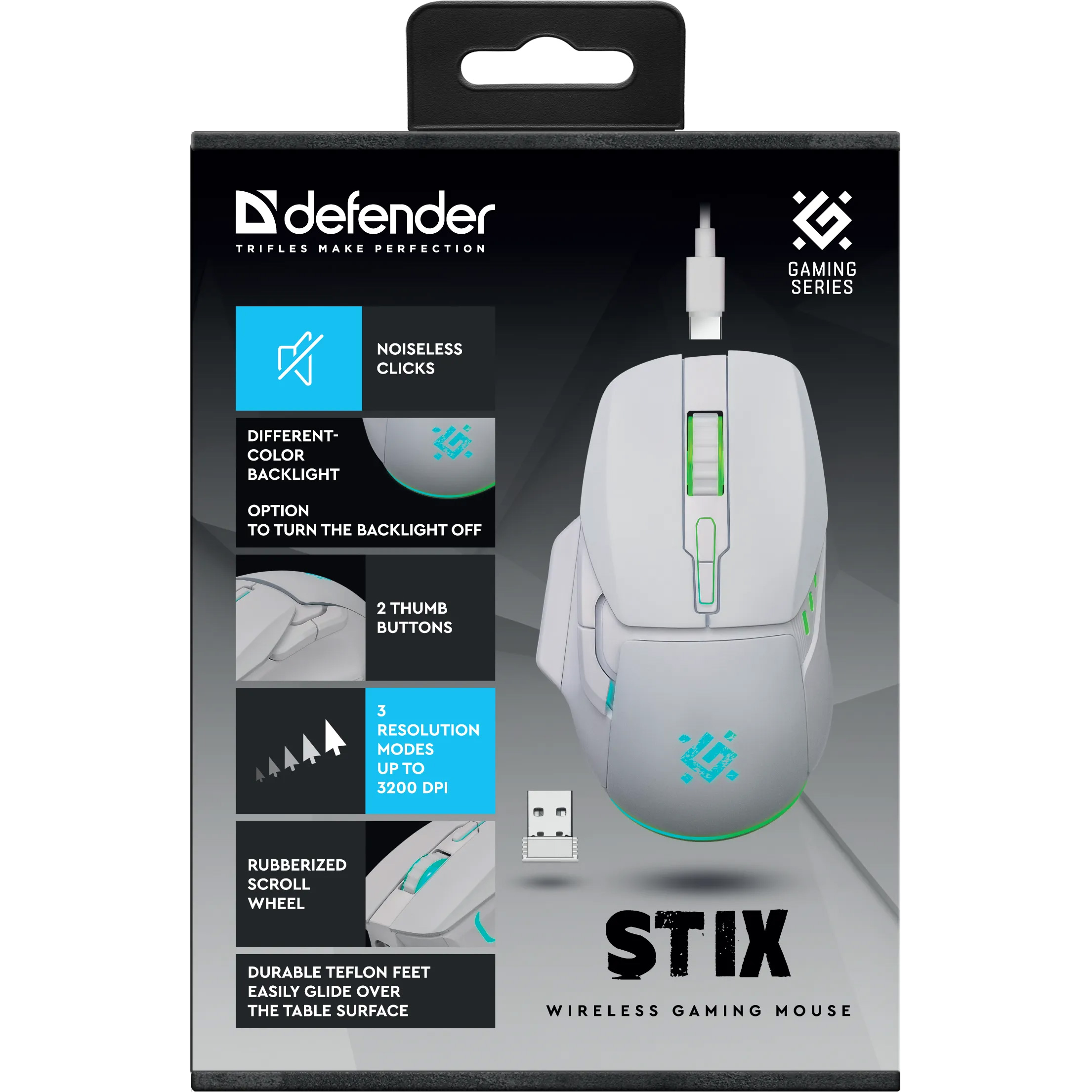Миша ігрова DEFENDER Stix GM-009 White (52009)