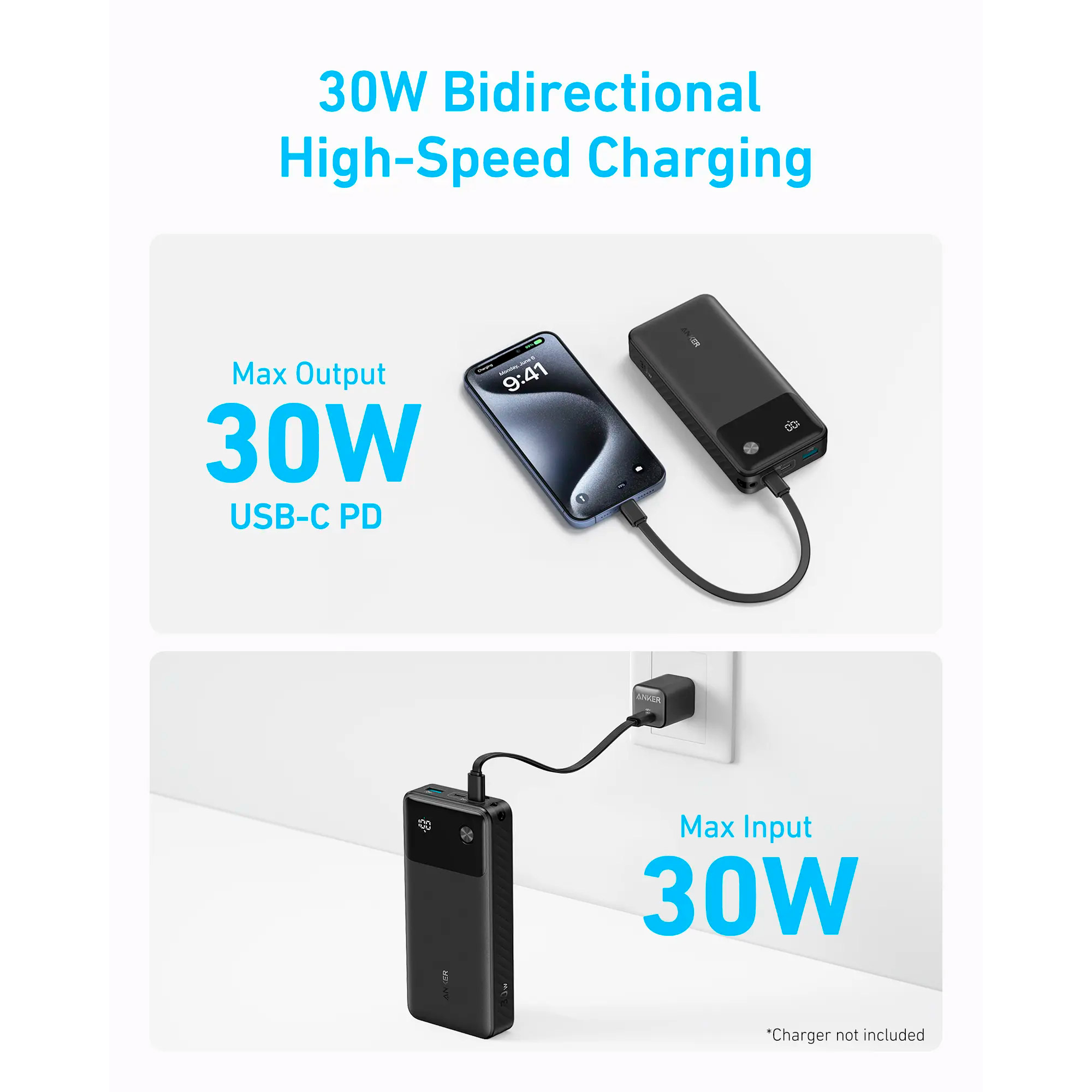 Повербанк ANKER PowerCore 20000 30W 20000mAh Black (A1384G11)