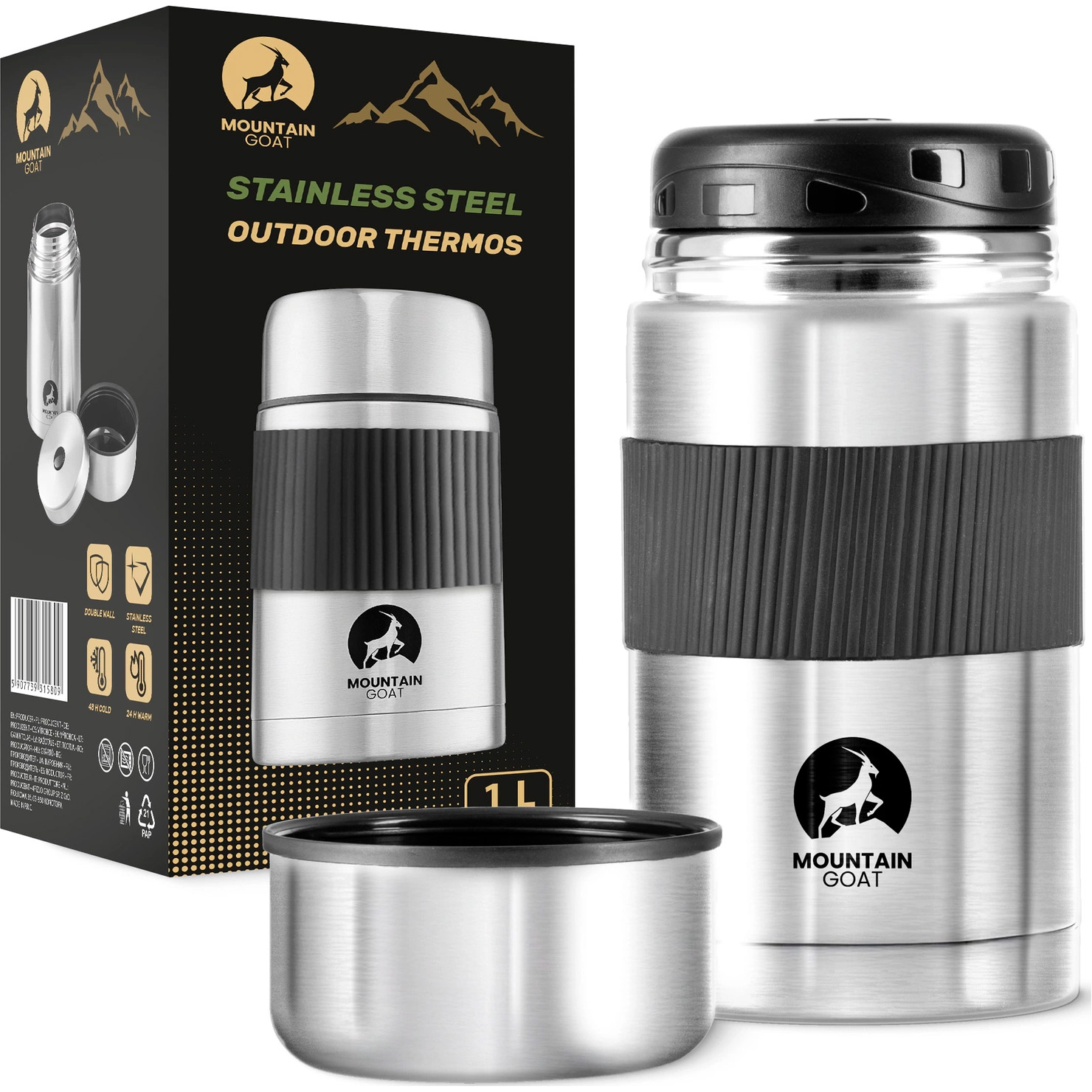 Термос пищевой MOUNTAIN GOAT Travel 1л Silver