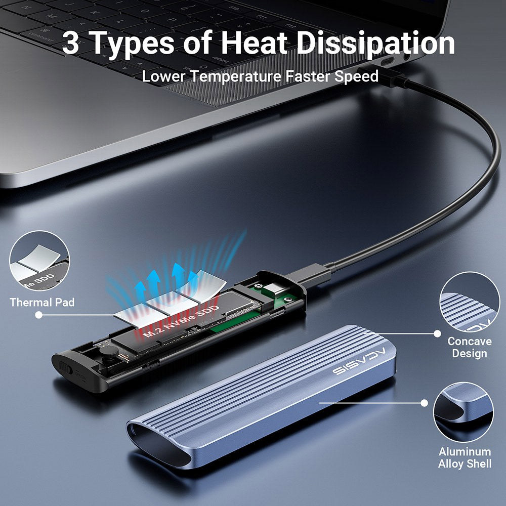 Карман внешний ACASIS EC-6602 NVMe PCIe M.2 to USB3.2