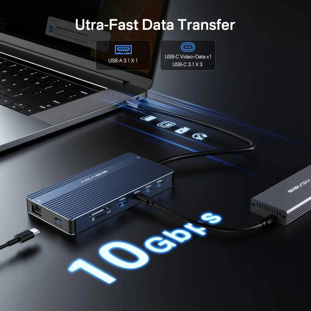 Порт-реплікатор ACASIS DS-0202 14 Ports 4K 60Hz USB-C Docking Station with PD 100W Charging