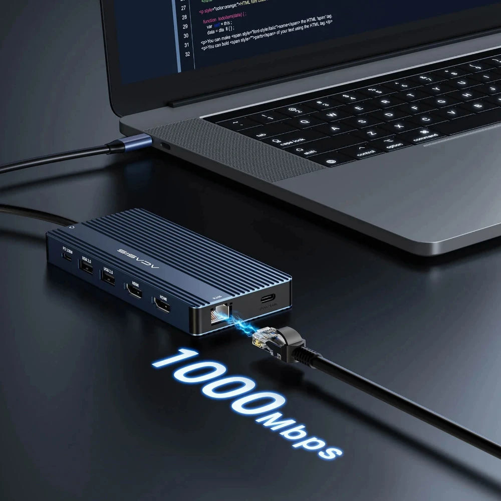 Порт-реплікатор ACASIS DS-0202 14 Ports 4K 60Hz USB-C Docking Station with PD 100W Charging