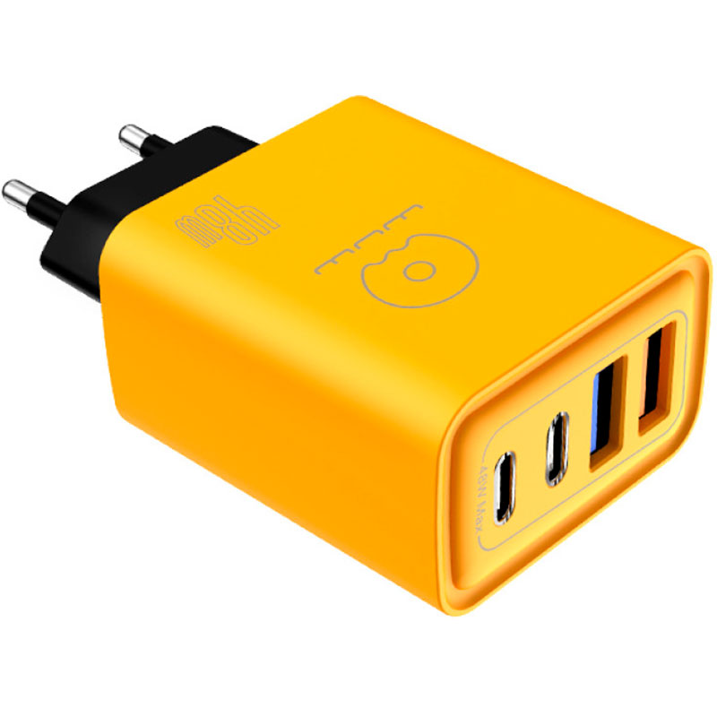 Зарядний пристрій WUW C212 2xUSB-A, 2xUSB-C, PD48W Yellow