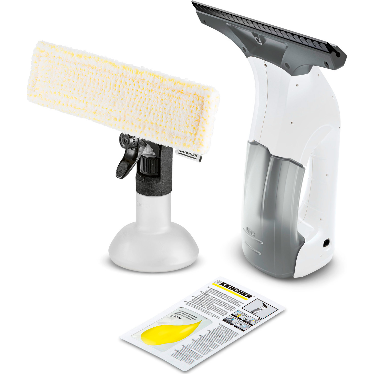 Віконний пилосос KARCHER WV 1 Plus White + пульверизатор Standard з мікроволоконною насадкою (1.633-608.0)