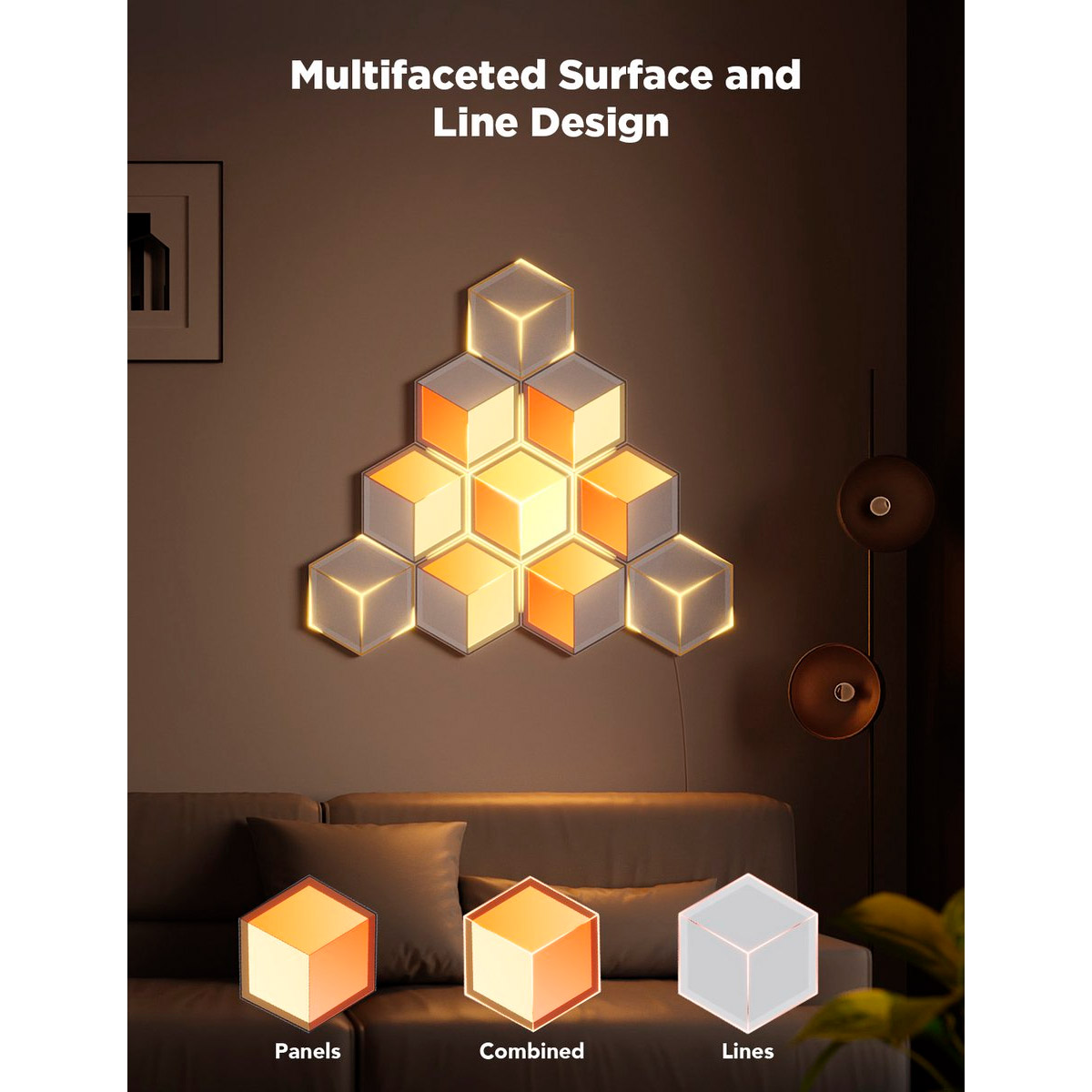 Модулі розширення для розумної світлової панелі GOVEE H106A Glide Hexagon Light Panels Ultra Expansion Pack (H106A007-OF-EU)