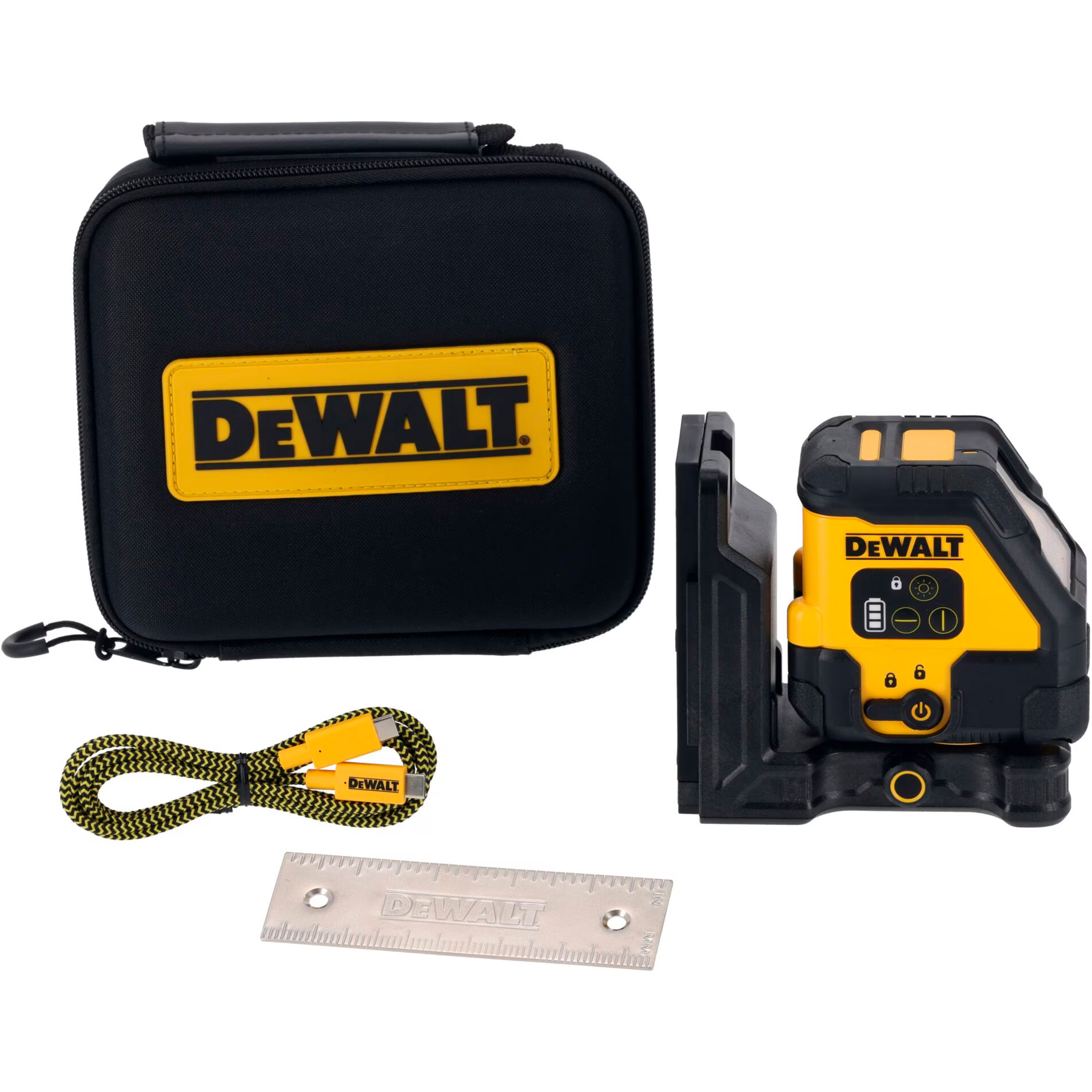 Нивелир лазерный DeWALT DCLE14201RB держатель + монтажная пластина + USB-C кабель + чехол