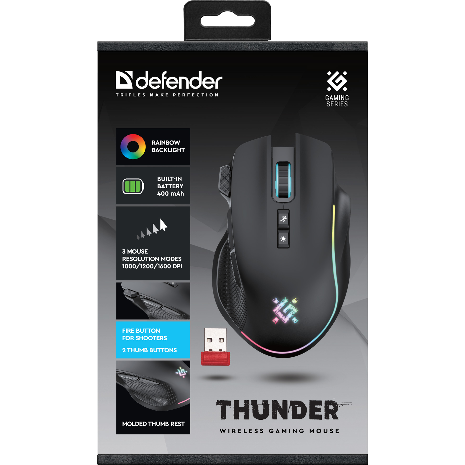 Миша ігрова DEFENDER Thunder GM-213 Black (52213)