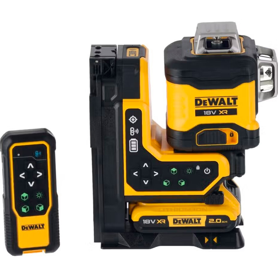 Нивелир лазерный DeWALT DCLE34035D1 АКБ 18V XR 2Ah + ЗУ + пульт ДУ + держатель + мишень + кейс
