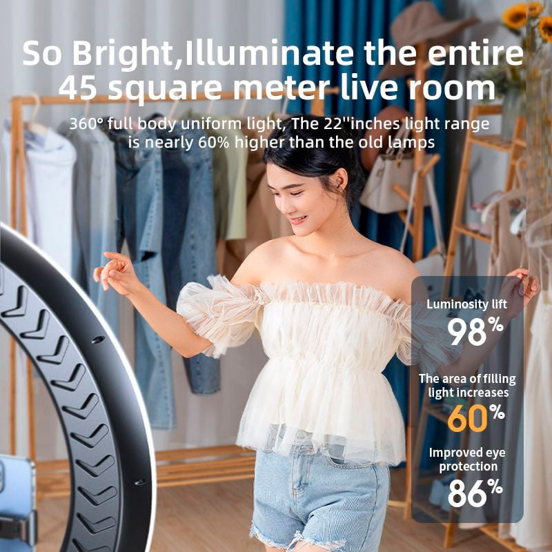 Кільцева LED лампа RTAKO AR-GTB01-22S Digital Display Right Lightt