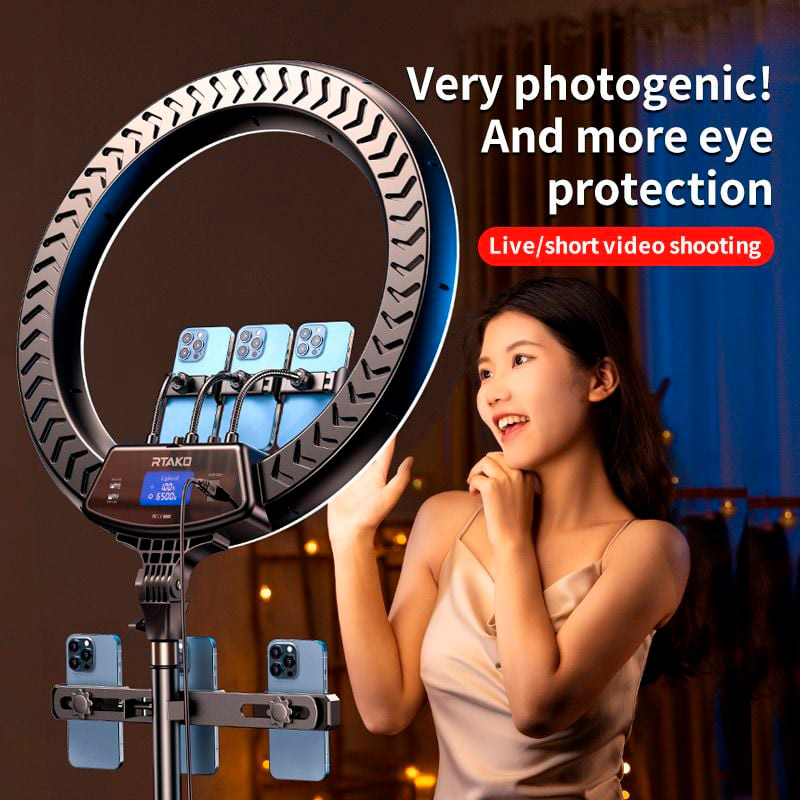 Кільцева LED лампа RTAKO AR-GTB01-22S Digital Display Right Lightt