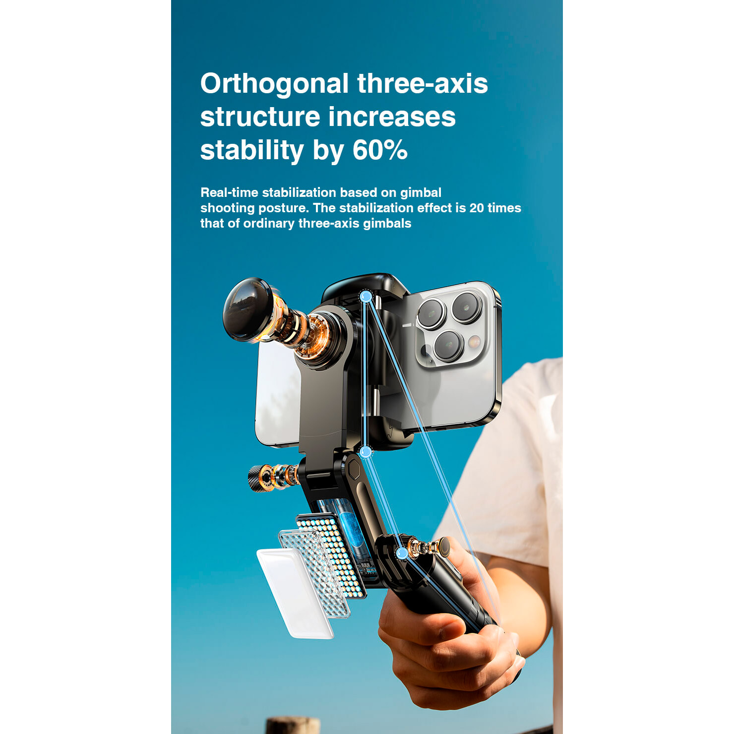 Стабілізатор RTAKO Q18 Orthogonal Three-Axis Pan-Tilt Gimbal Ceramic Black