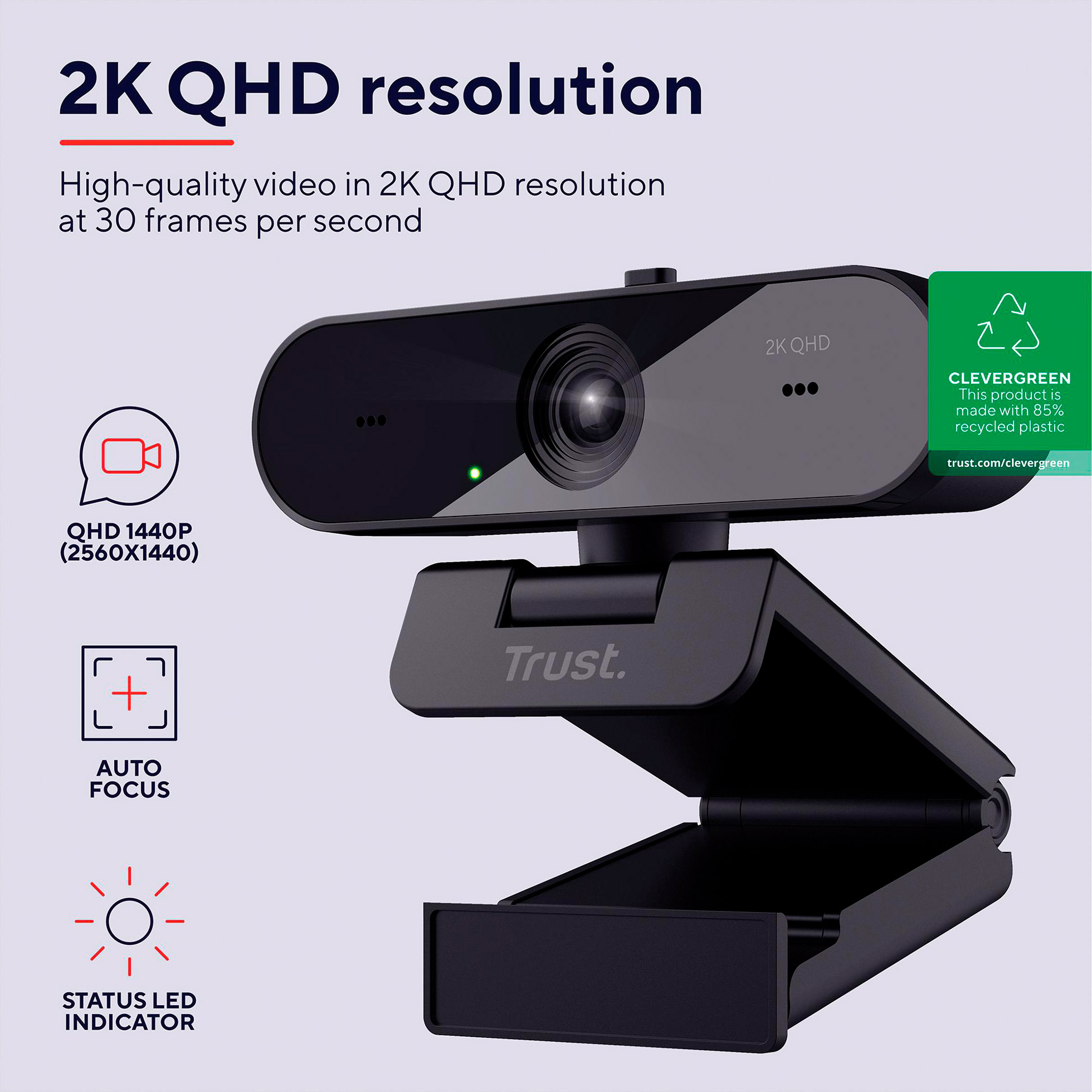 Веб-камера TRUST TW-250 QHD Eco Black (24733)