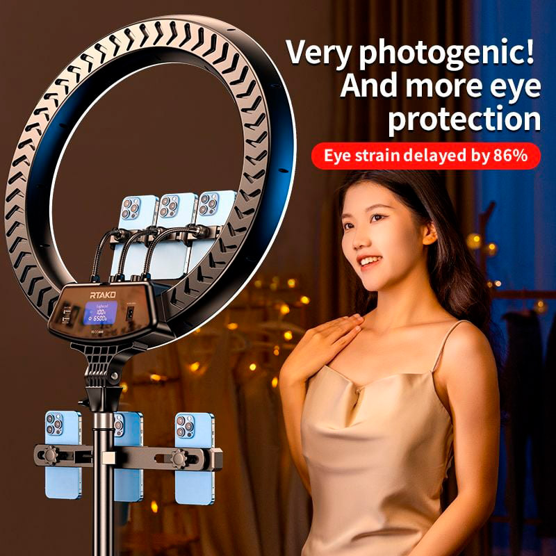 Кільцева LED лампа RTAKO AR-GTB01-18S Digital Display Right Lightt