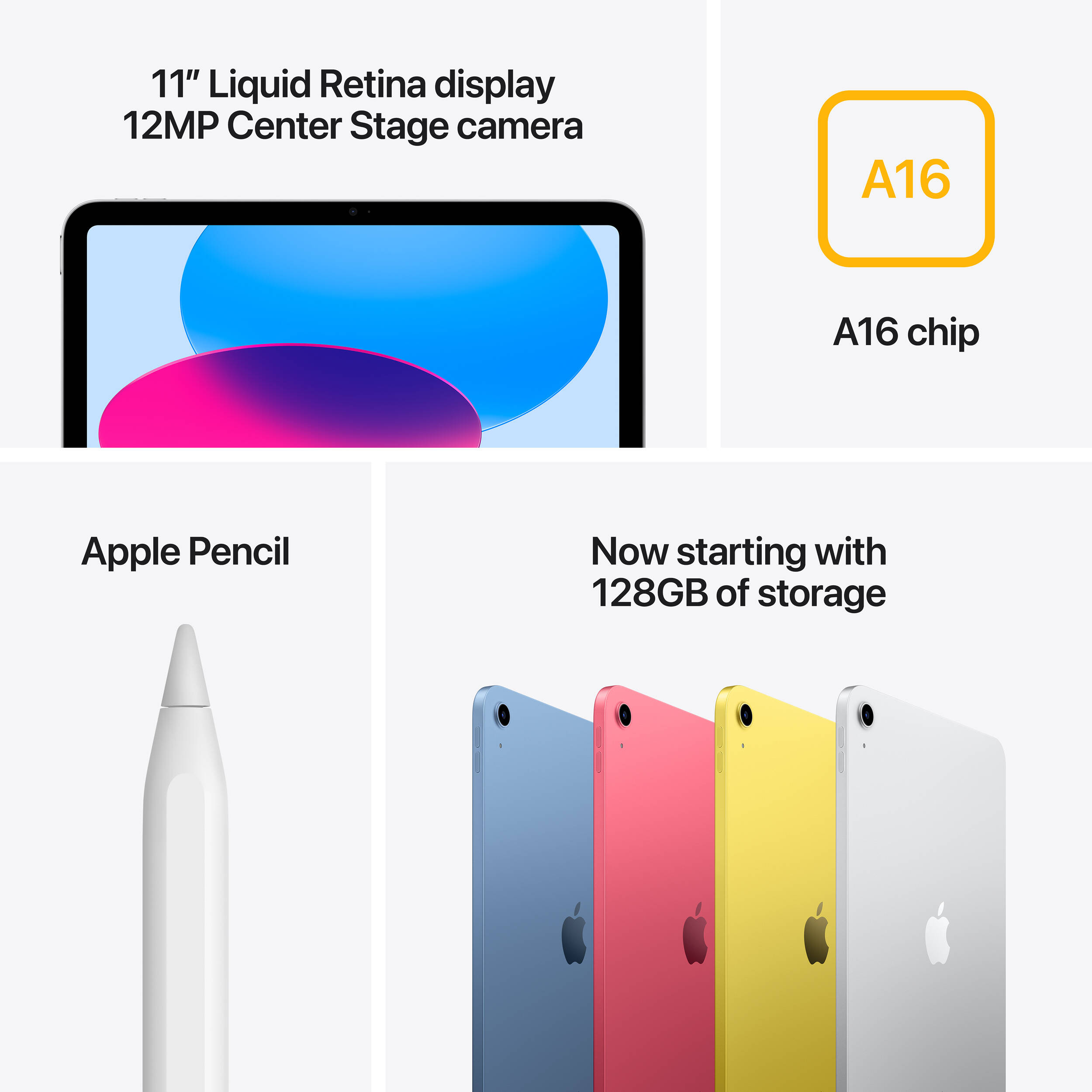 Планшет APPLE iPad A16 Wi-Fi 128GB Pink (MD4E4TY/A)