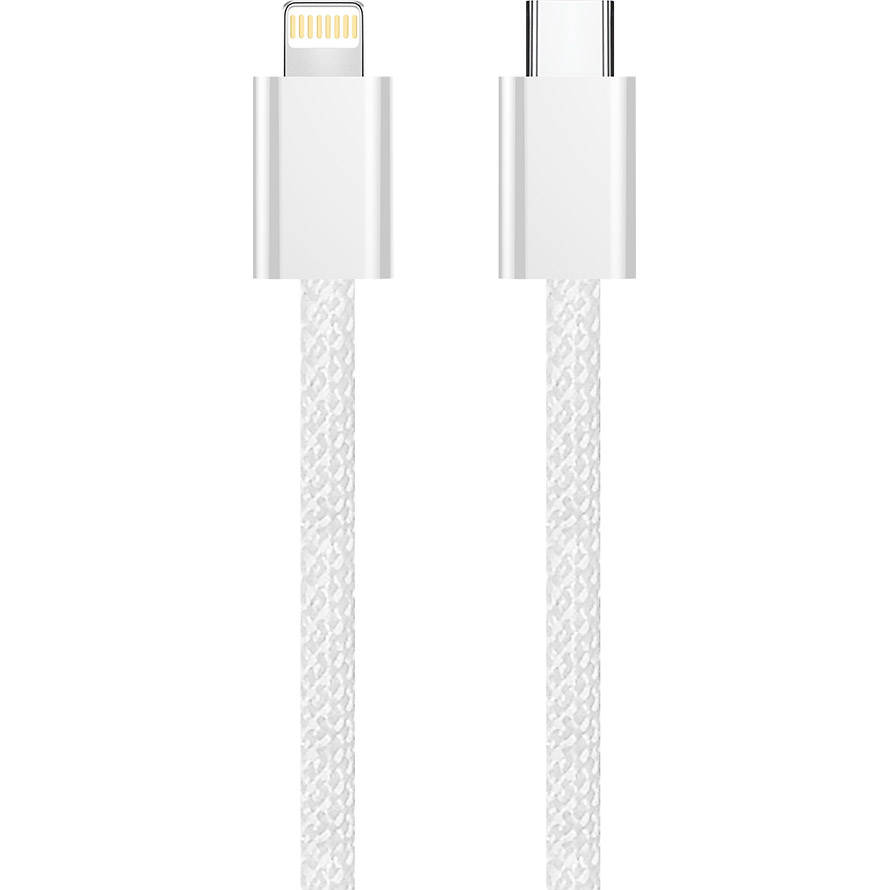 Кабель COLORWAY Fabric Braided Type-C to Lightning 2м White (CW-CBPDCL068-GR)
