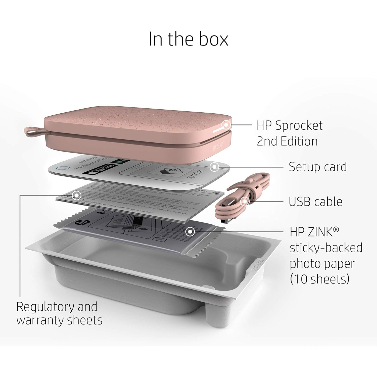 Мобільний фотопринтер HP Sprocket 2x3 Blush Pink (HPISPP)