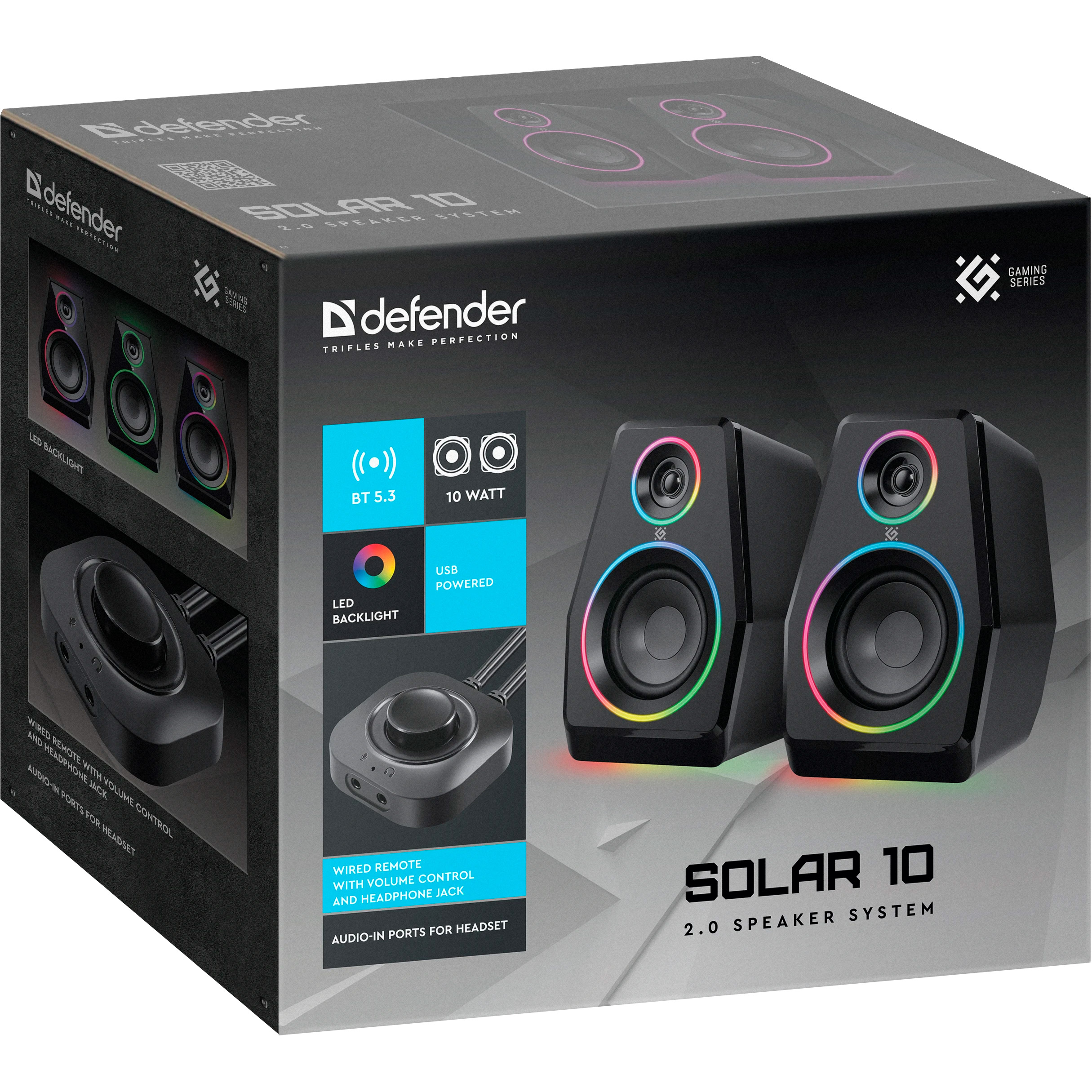 Акустична система DEFENDER Solar 10 Black (65940)