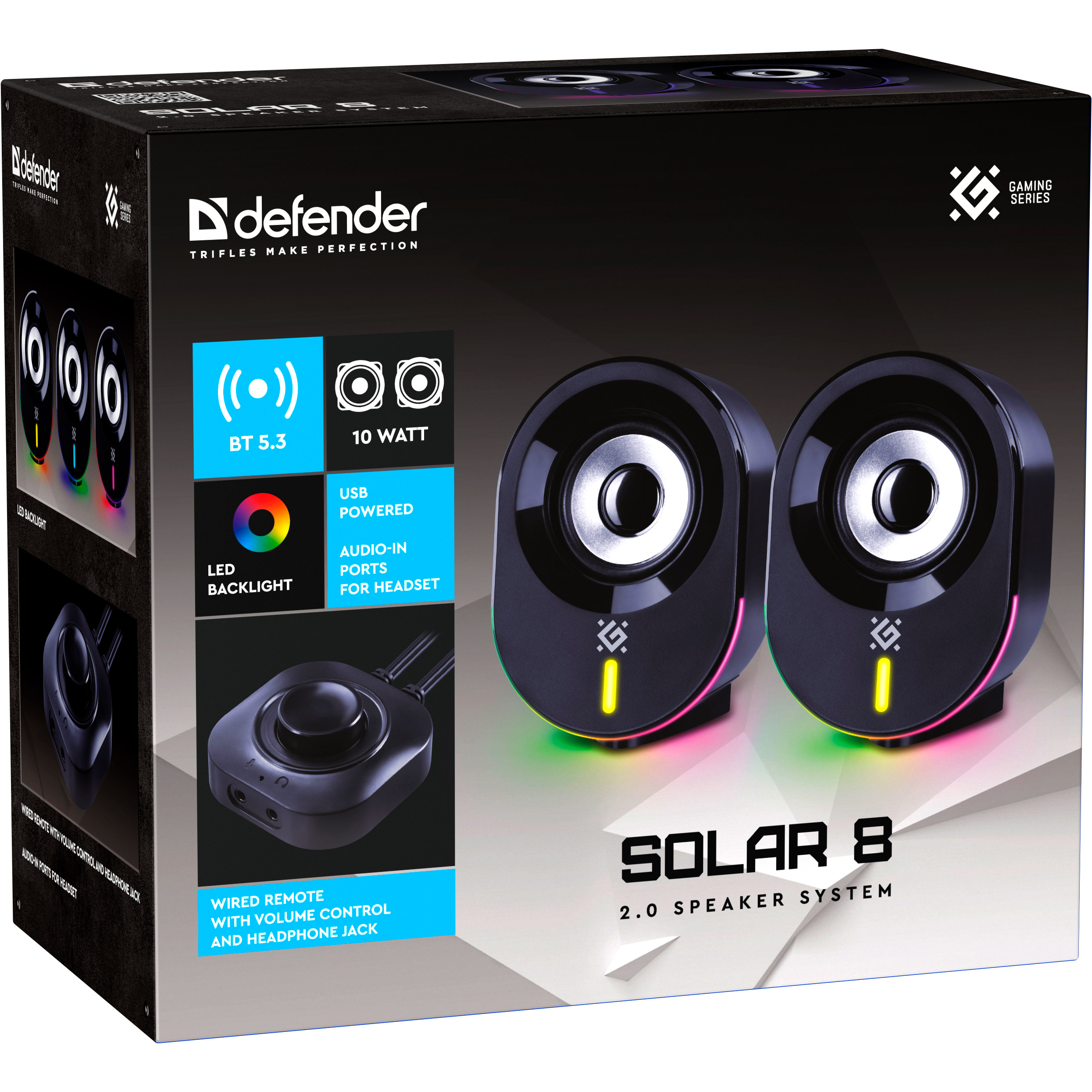 Акустическая система DEFENDER Solar 8 Black (65938)