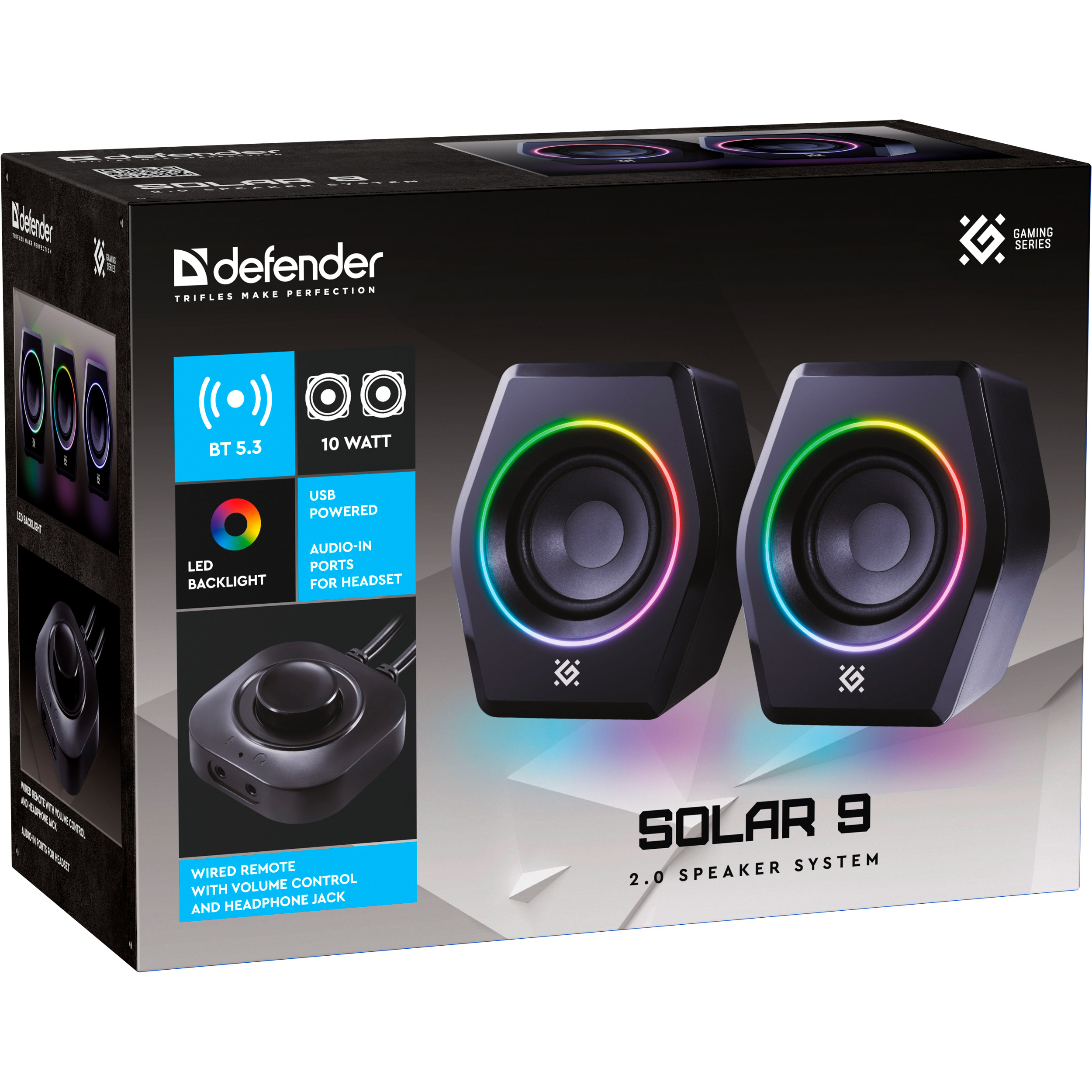 Акустическая система DEFENDER Solar 9 Black (65939)