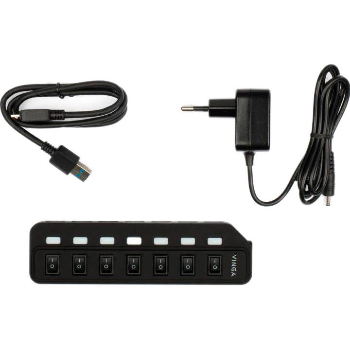 USB-хаб із вимикачами VINGA USB3.0 to 7xUSB3.0 (VHA3A7B)