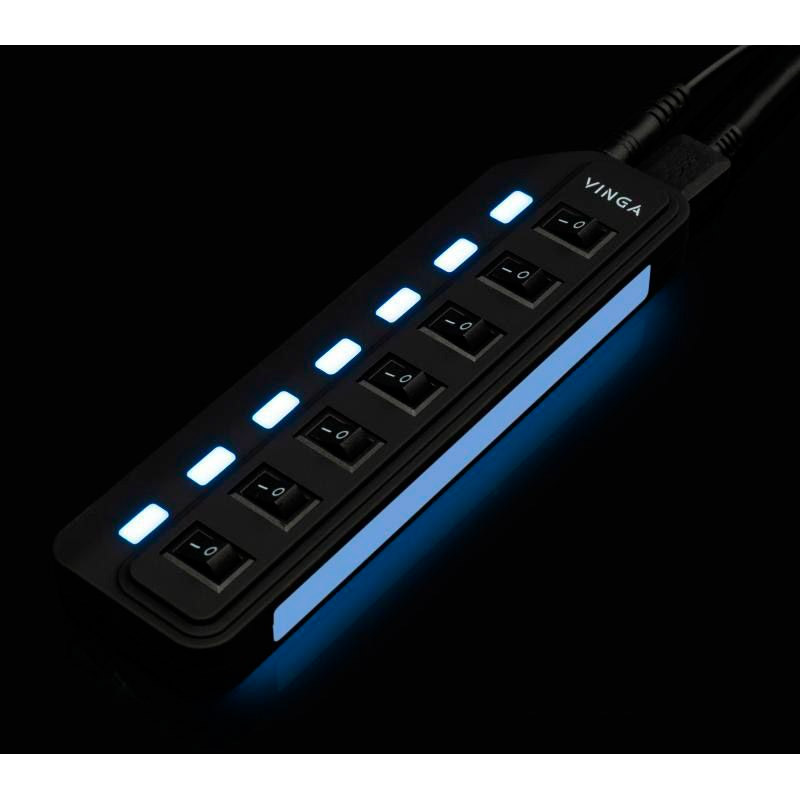 USB-хаб із вимикачами VINGA USB3.0 to 7xUSB3.0 (VHA3A7B)