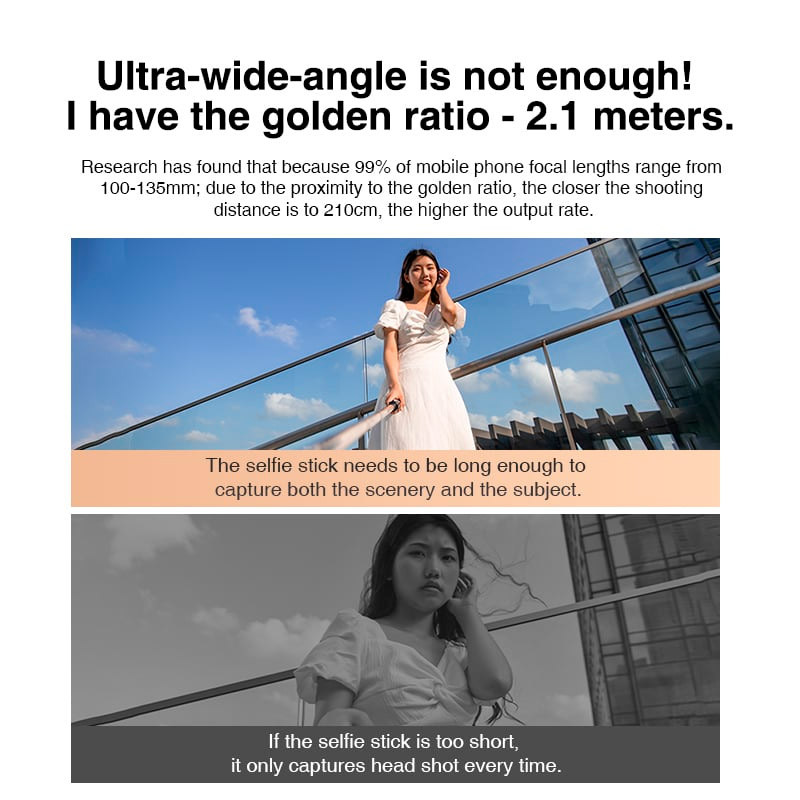Монопод-трипод RTAKO ZP220 Pro Ultra-Wide Angle Selfie Stick