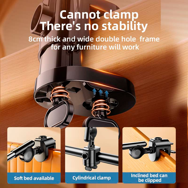 Тримач для смартфона/планшета RTAKO ZM-050 360 Degrees Dual Turbo Auto-Lock Lazy Bracket Black