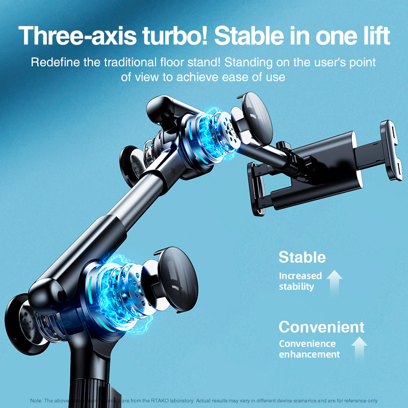 Подставка для смартфона RTAKO LD052 1.4M Three-axis Turbine Self-locking Lazy Bracket Black