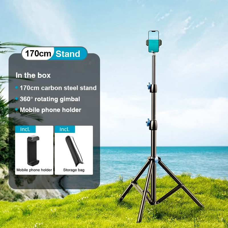 Штатив RTAKO RLD-001 1.7M Matte Carbon Steel Tripod Black