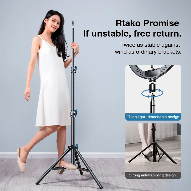 Штатив RTAKO RLD-001 1.7M Matte Carbon Steel Tripod Black