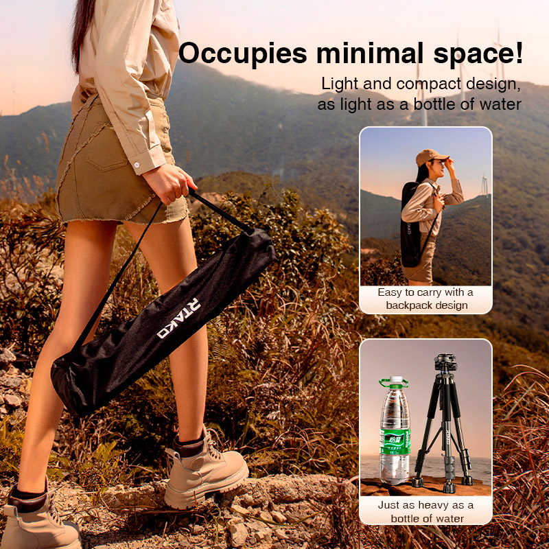 Штатив RTAKO VT-990S 1.9M Hexagonal Photography Tripod Black